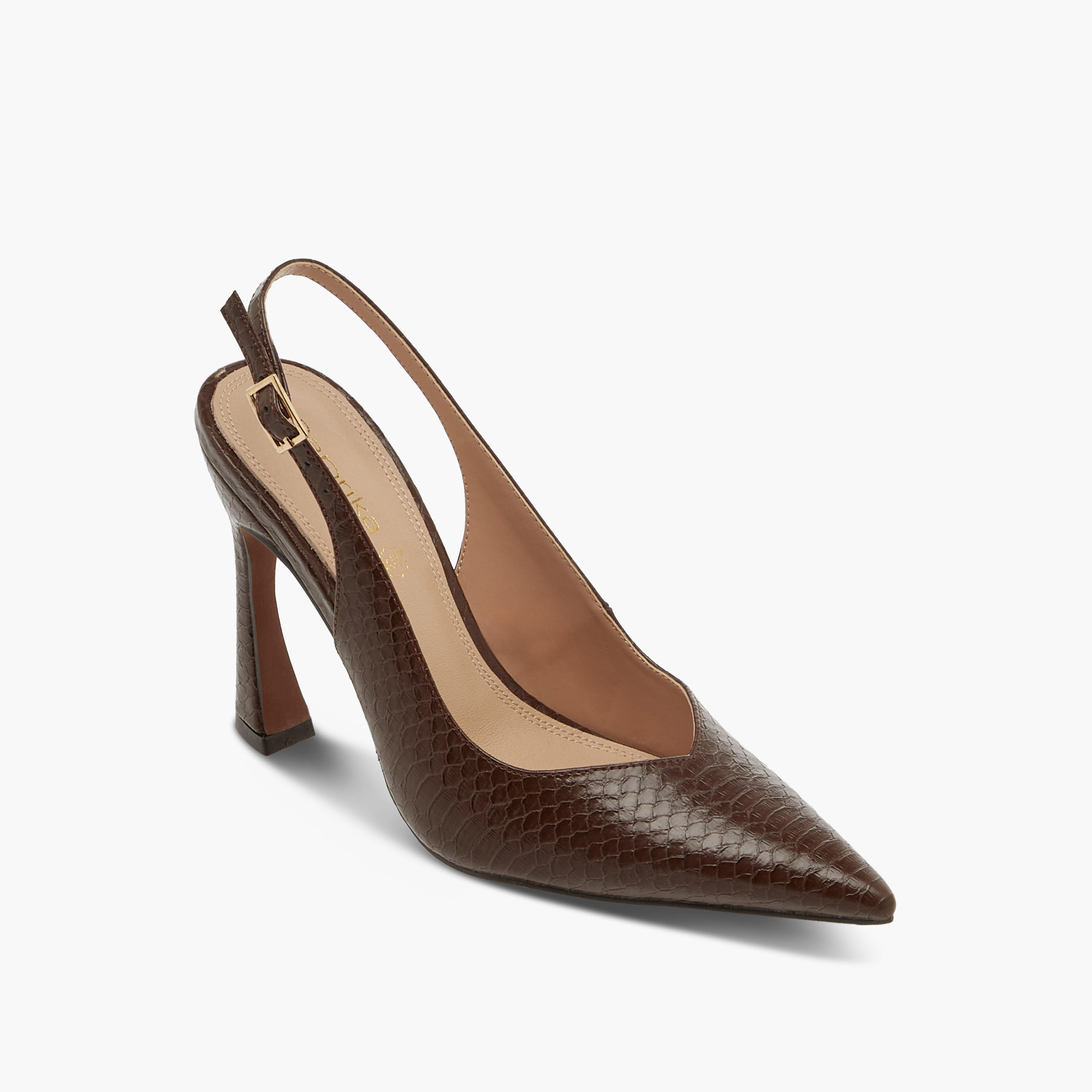 حذاء سادة بمقدمة مدببة وحزام خلفي وإبزيم إغلاق وكعب ستيليتو من بابريكا-women-shoes-sandals-heeled-image-2