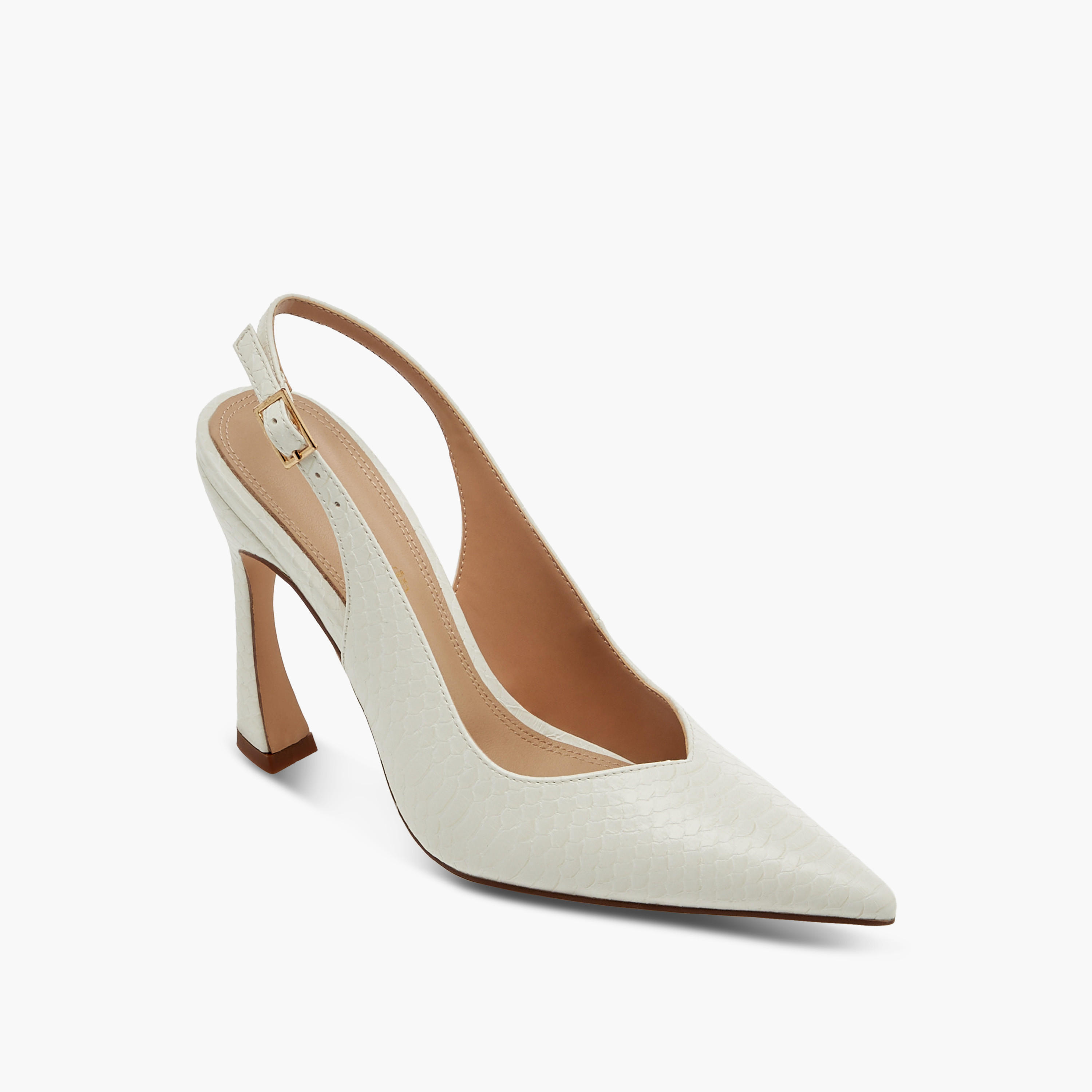 Paprika Pointed Toe Slingback Shoes with Buckle Closure and Stiletto Heels-women-shoes-sandals-heeled-image-2