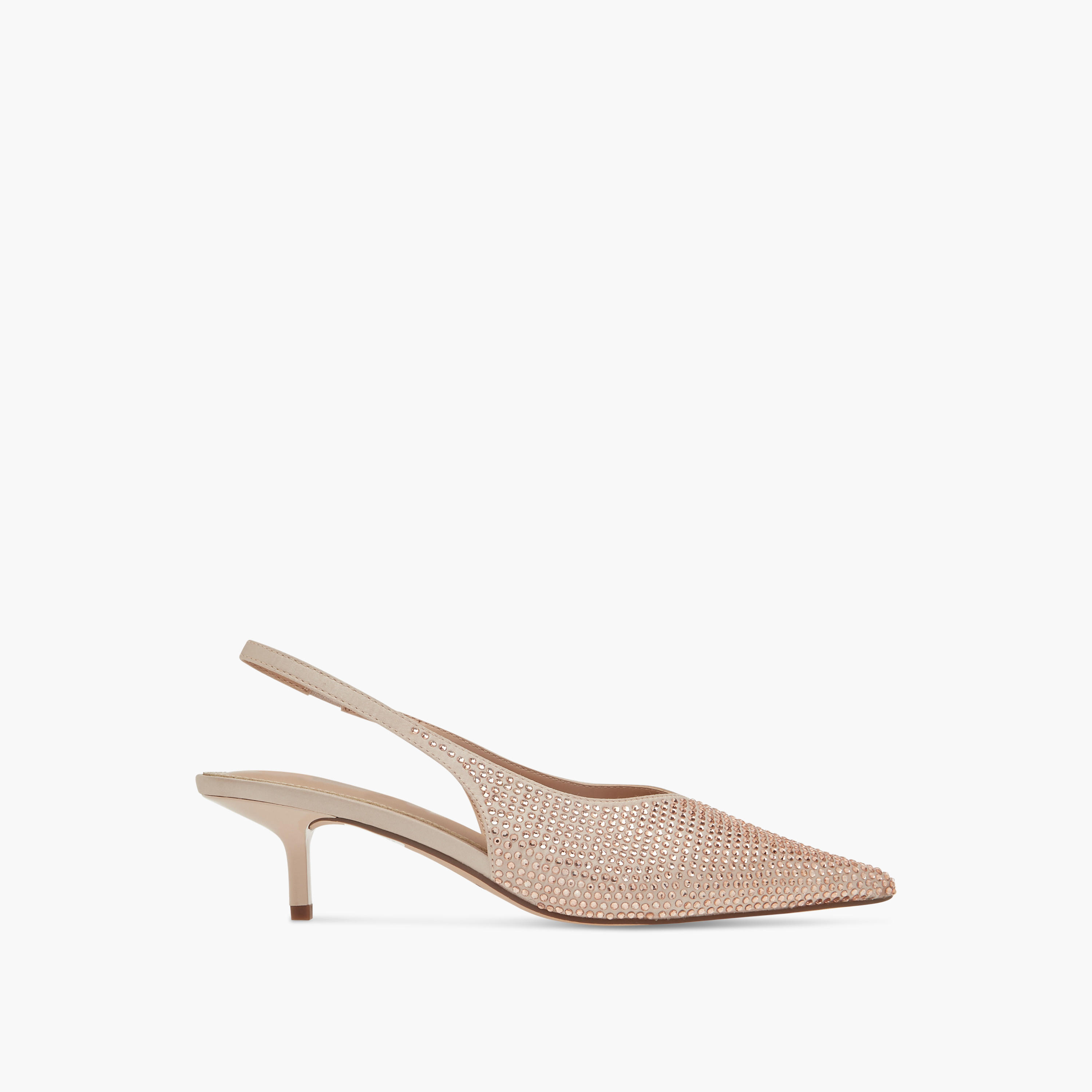 Paprika Embellished Pointed Toe Slingback Shoes with Kitten Heels-women-shoes-sandals-heeled-image-3