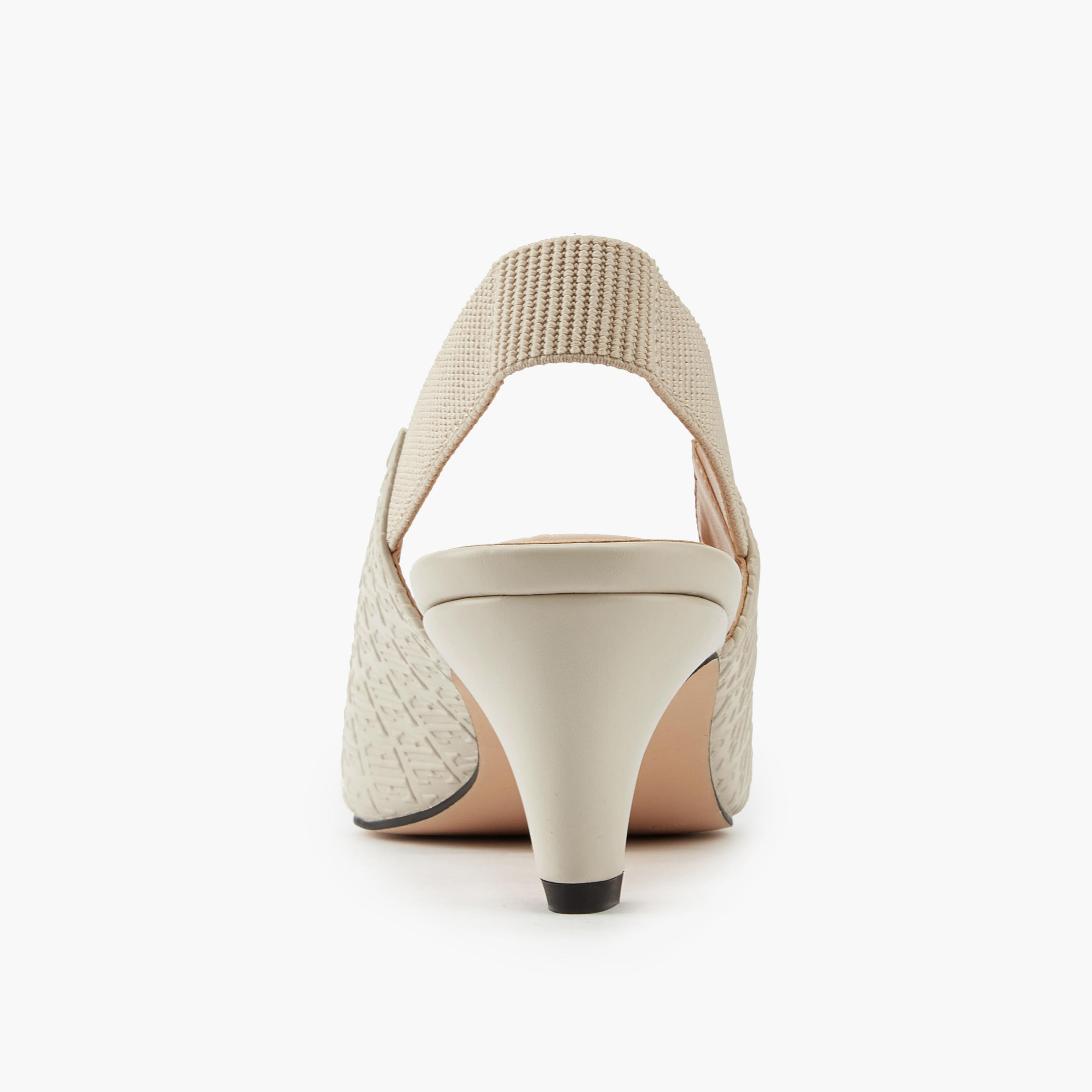 Elle Women's Monogram Embossed Slingback Shoes with Metal Accent-women-shoes-sandals-heeled-image-5
