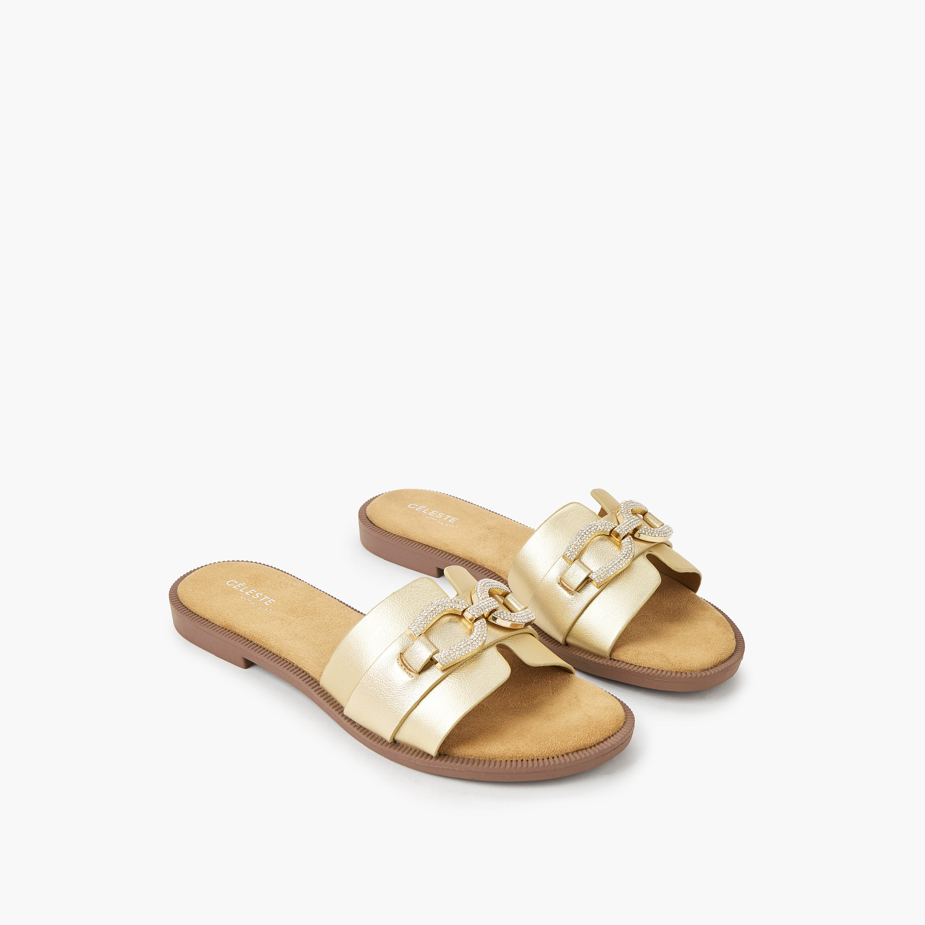 Celeste Women Stone Embellished Flat Sandals-women-shoes-flats-sandals-image-1