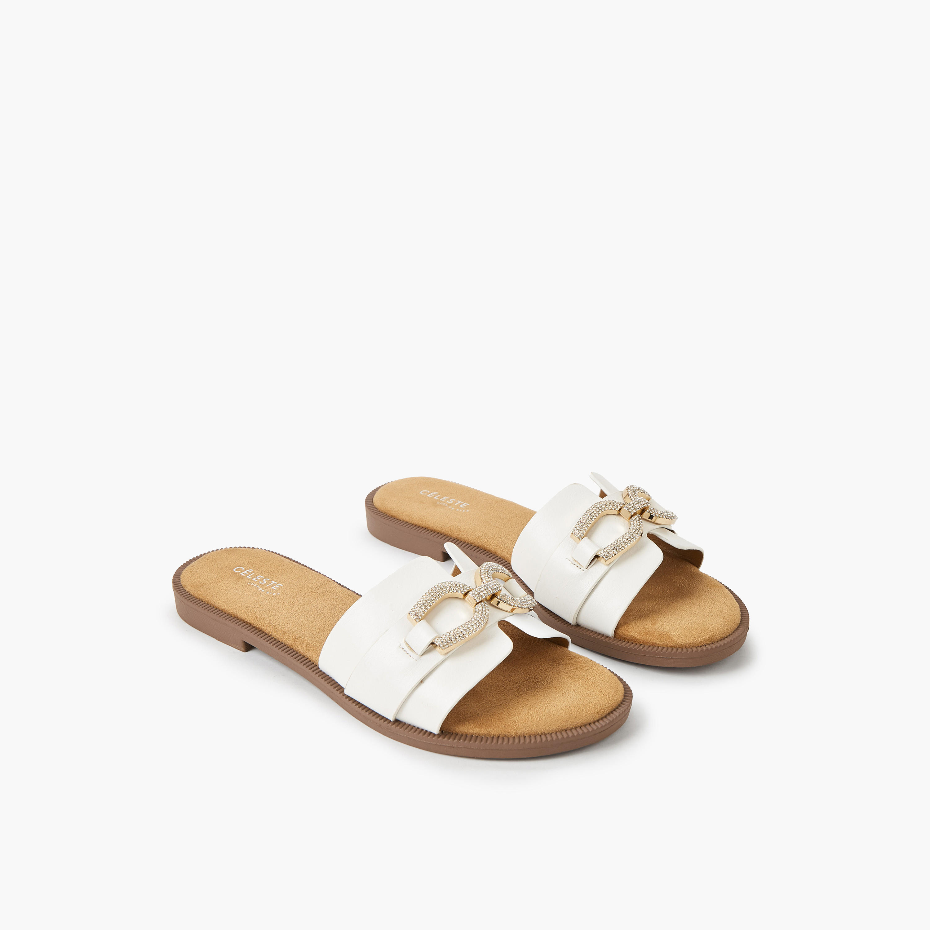 Celeste Women Stone Embellished Flat Sandals-women-shoes-flats-sandals-image-1