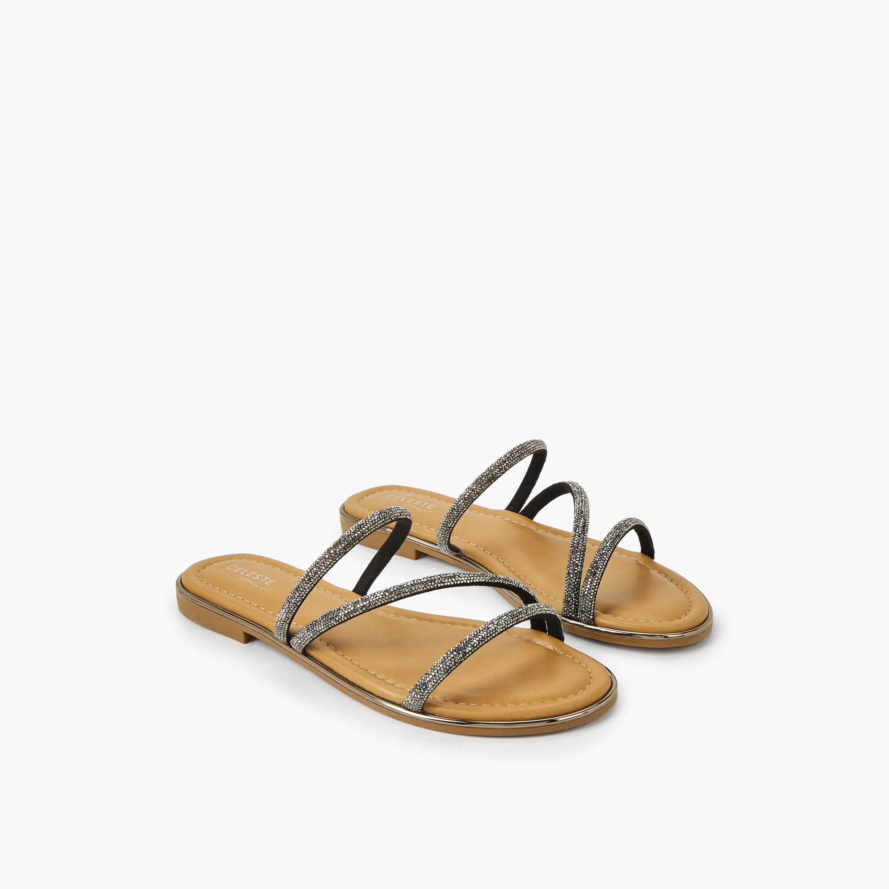 Celeste Women Stone Embellished Flat Sandals-women-shoes-flats-sandals-image-1