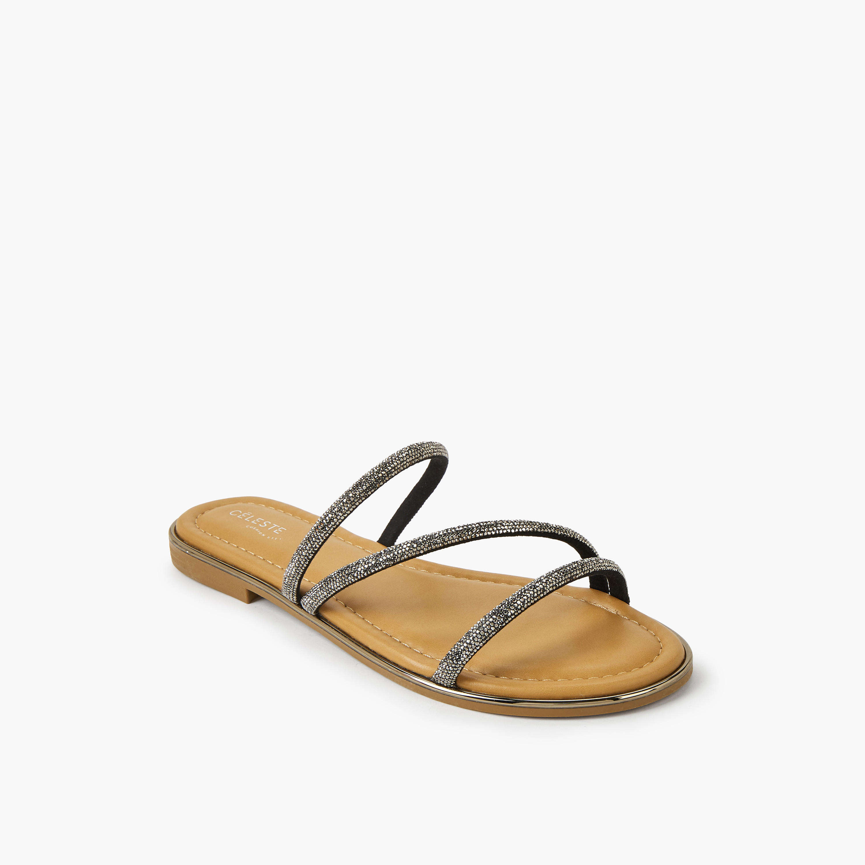 Celeste Women Stone Embellished Flat Sandals-women-shoes-flats-sandals-image-2