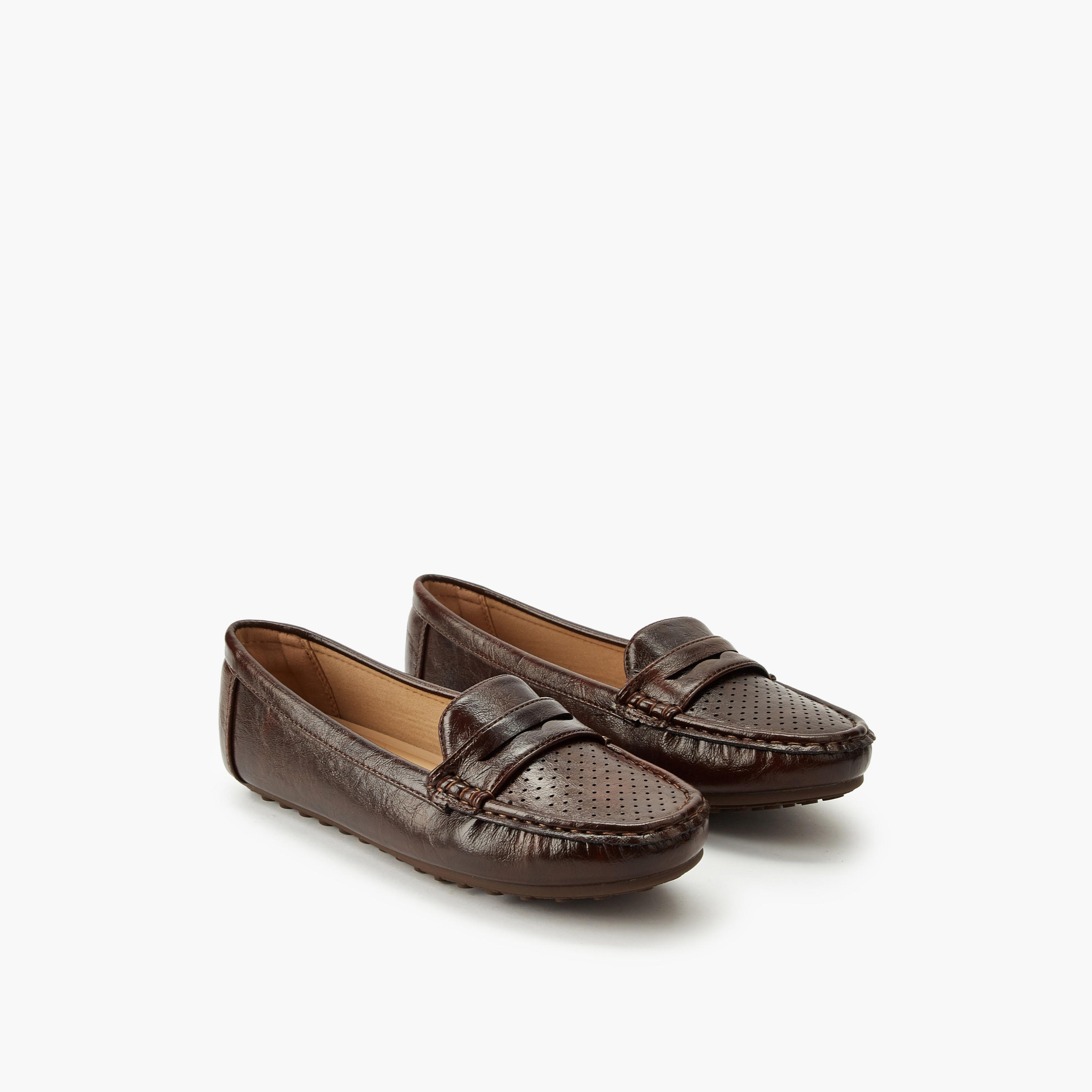 Le Confort Women Perforated Detail Pebble Sole Loafers-women-shoes-loafersandmoccasins-image-1