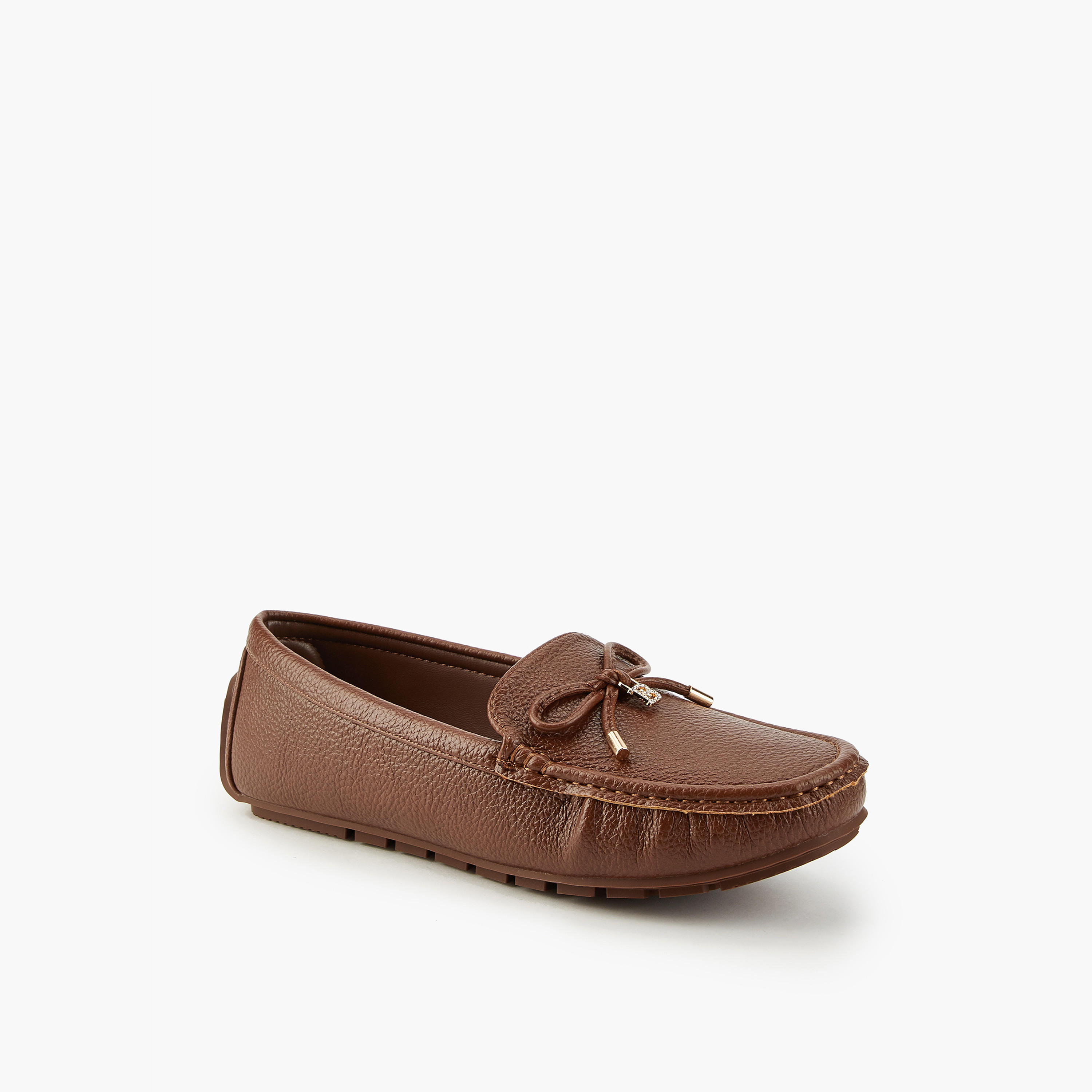 Flora Bella Textured Slip-On Moccasins with Bow-women-shoes-loafersandmoccasins-image-2