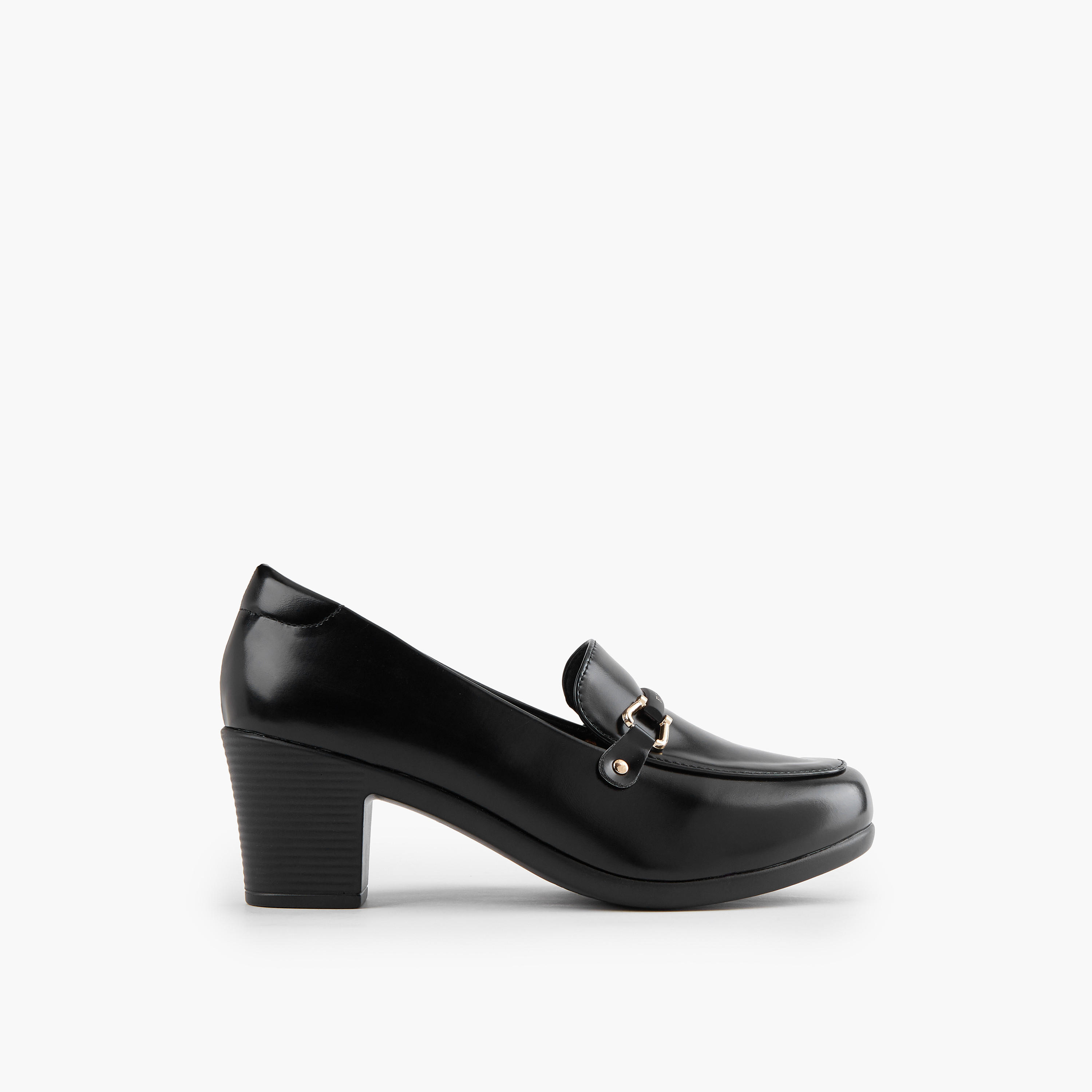 Flora Bella Snaffle Detail Slip-On Shoes with Block Heels-women-shoes-loafersandmoccasins-image-3