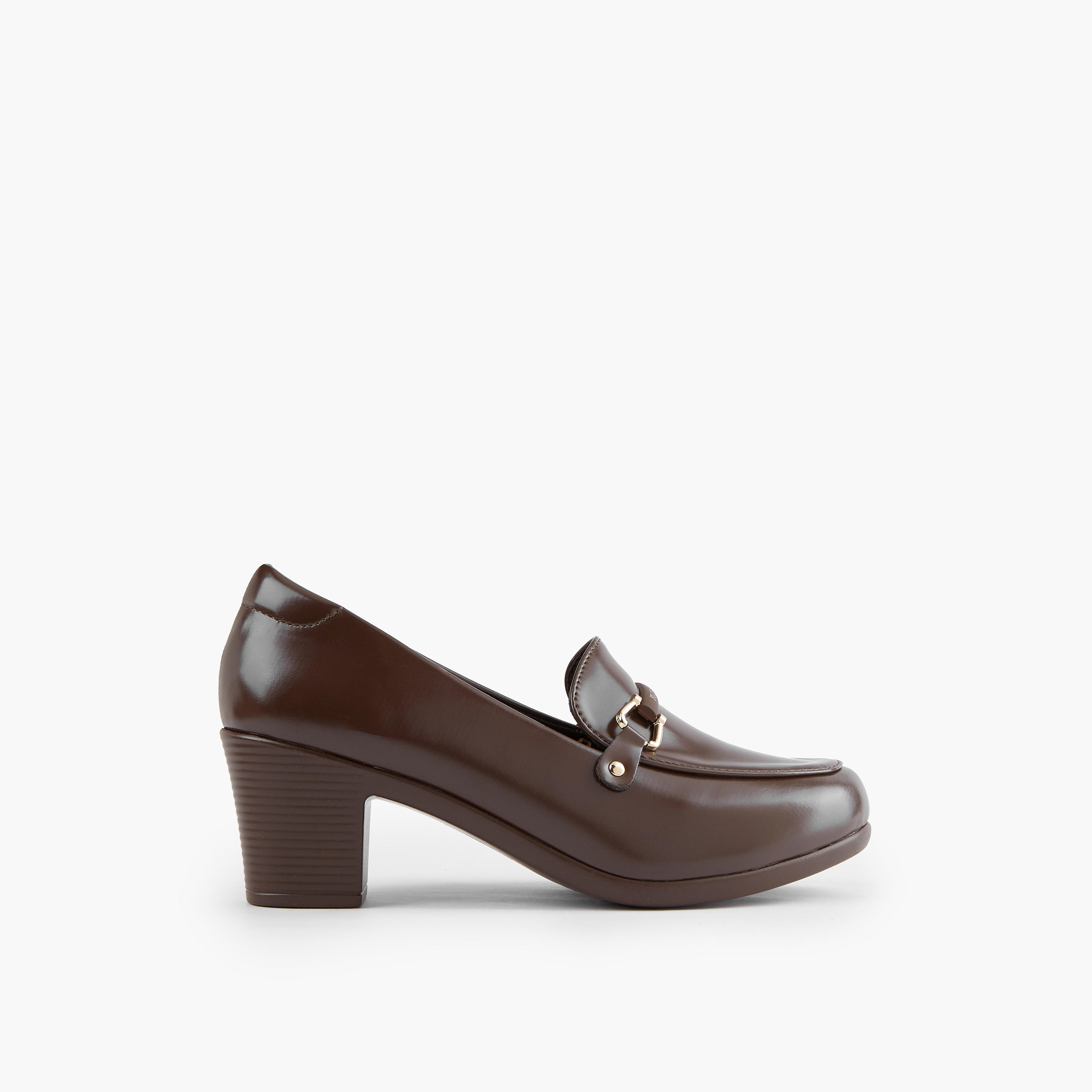 Flora Bella Snaffle Detail Slip-On Shoes with Block Heels-women-shoes-loafersandmoccasins-image-3