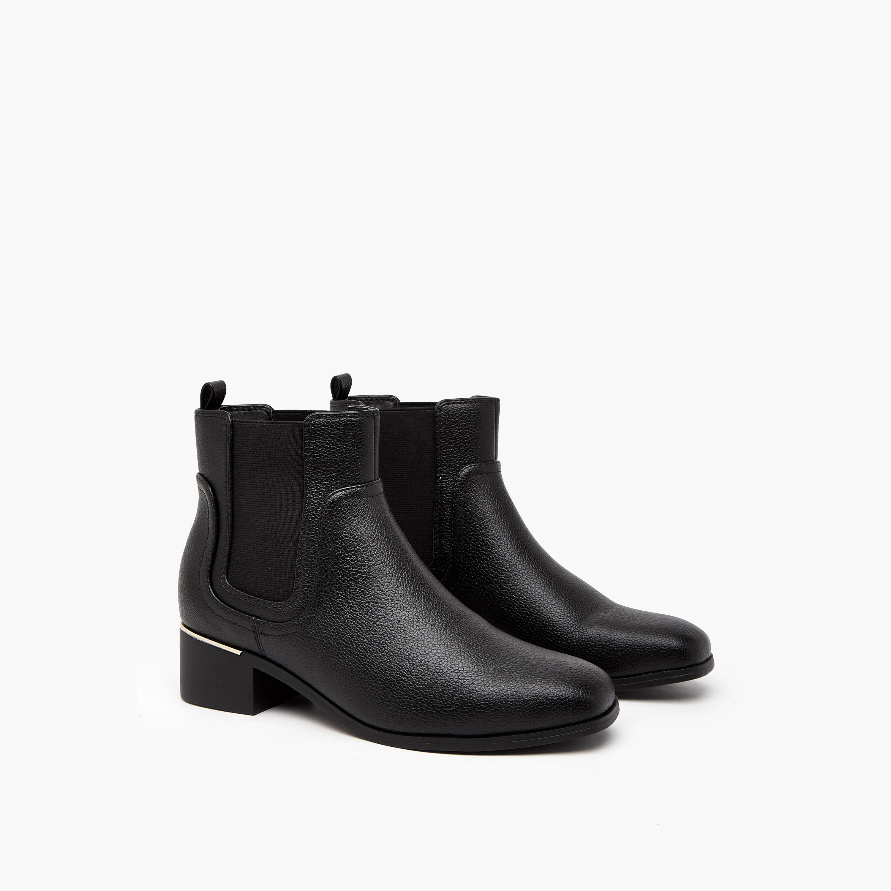 Flora Bella Solid Chelsea Ankle Boots with Block Heels-women-shoes-boots-image-1
