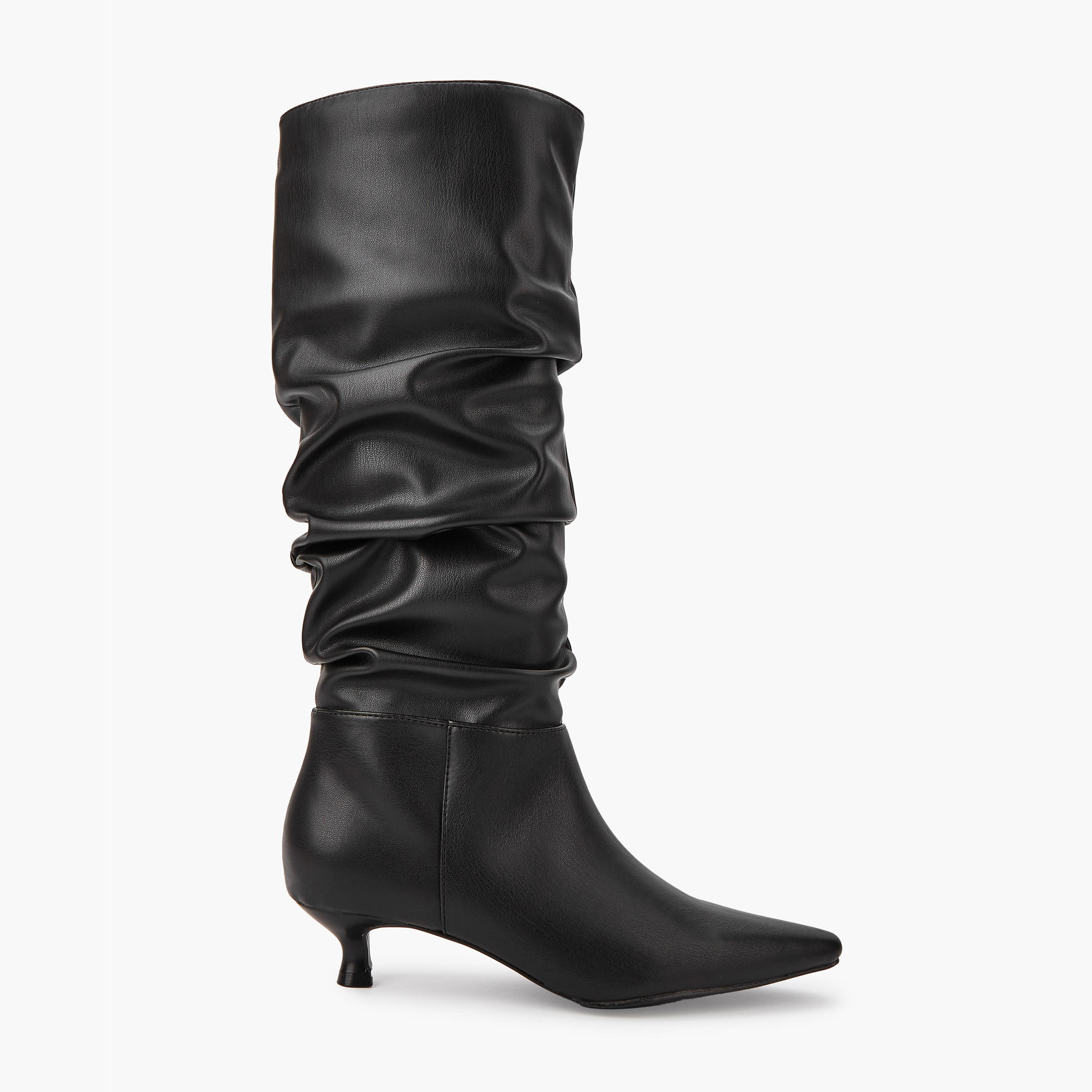 Flora Bella Women's Ruched Kitten Heel High Shaft Boots-women-shoes-boots-image-2