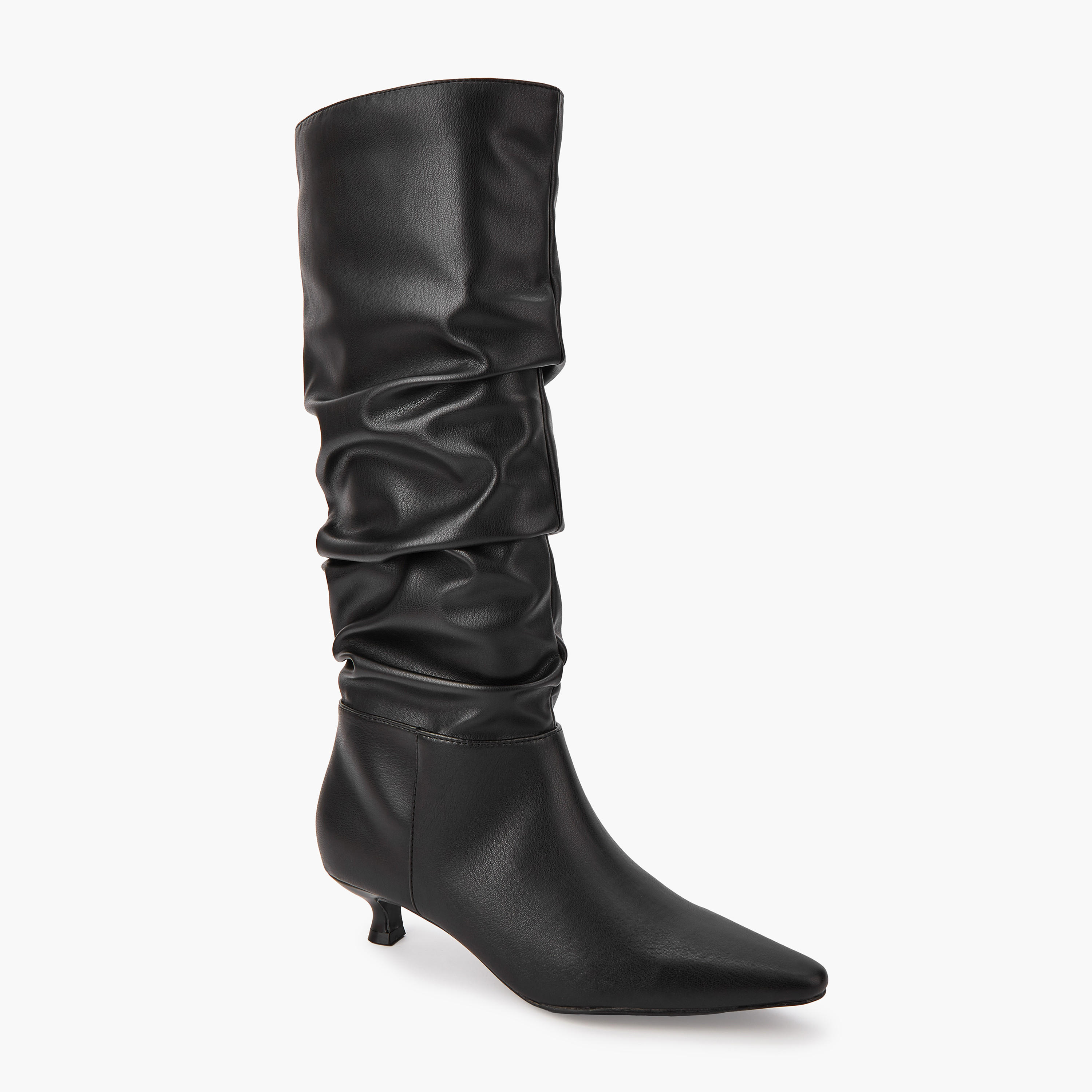 Flora Bella Women's Ruched Kitten Heel High Shaft Boots-women-shoes-boots-image-3