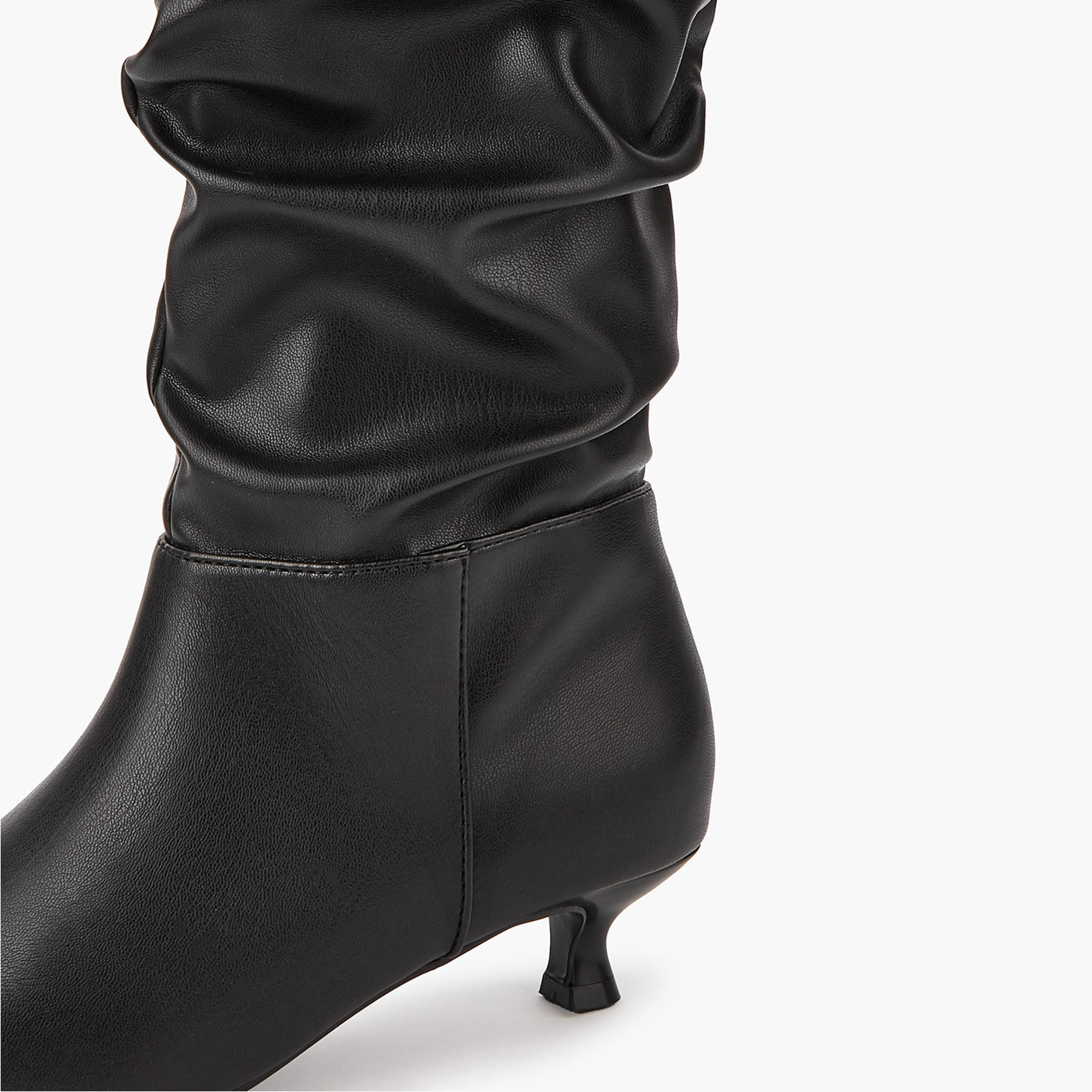 Flora Bella Women's Ruched Kitten Heel High Shaft Boots-women-shoes-boots-image-4