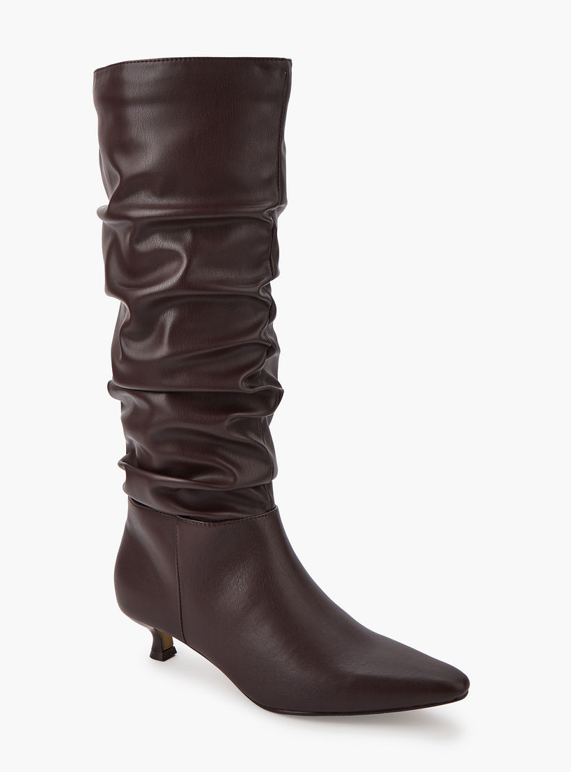 Flora Bella Women's Ruched Kitten Heel High Shaft Boots-women-shoes-boots-image-3