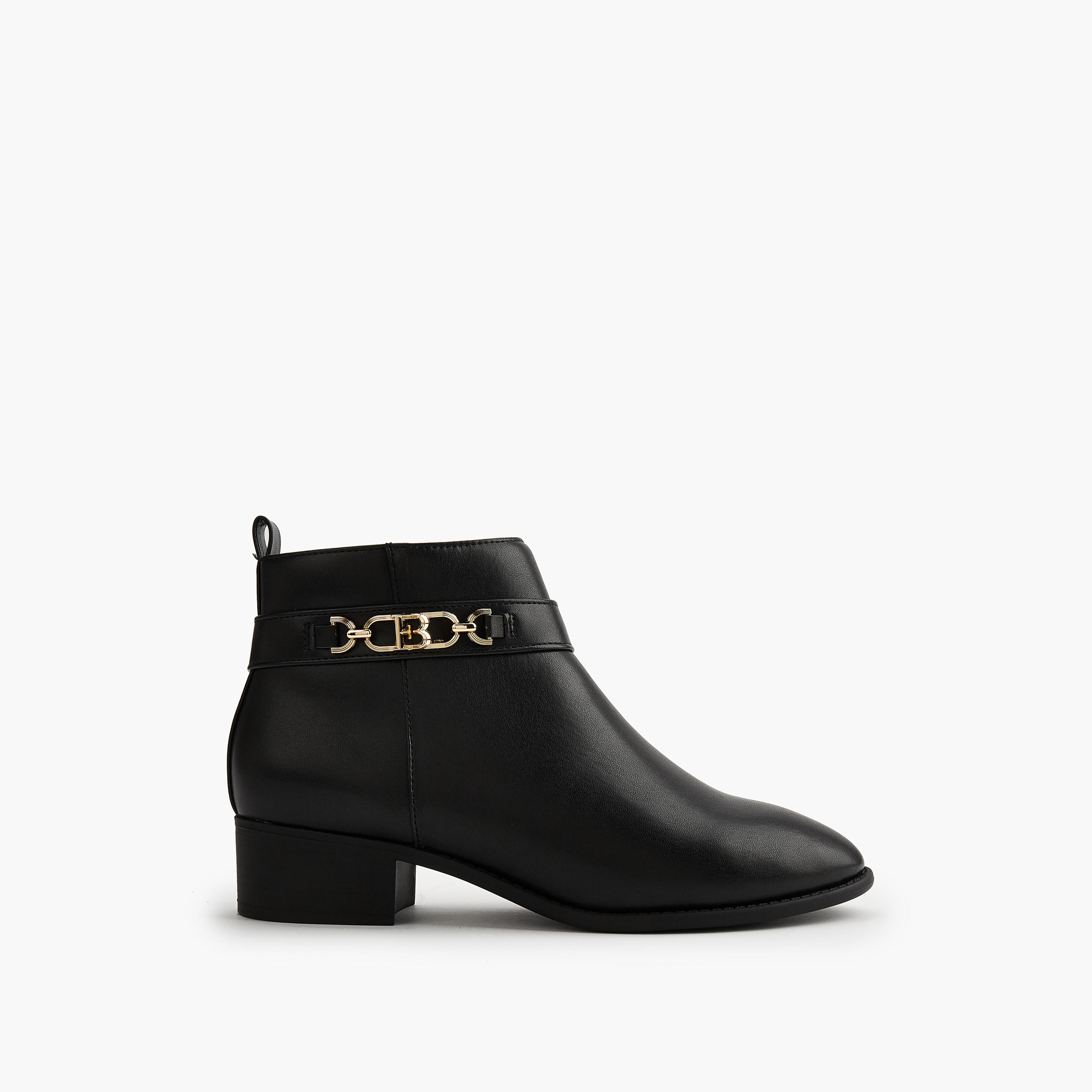 Flora Bella Chain Accent Ankle Boots with Zip Closure-women-shoes-boots-image-2
