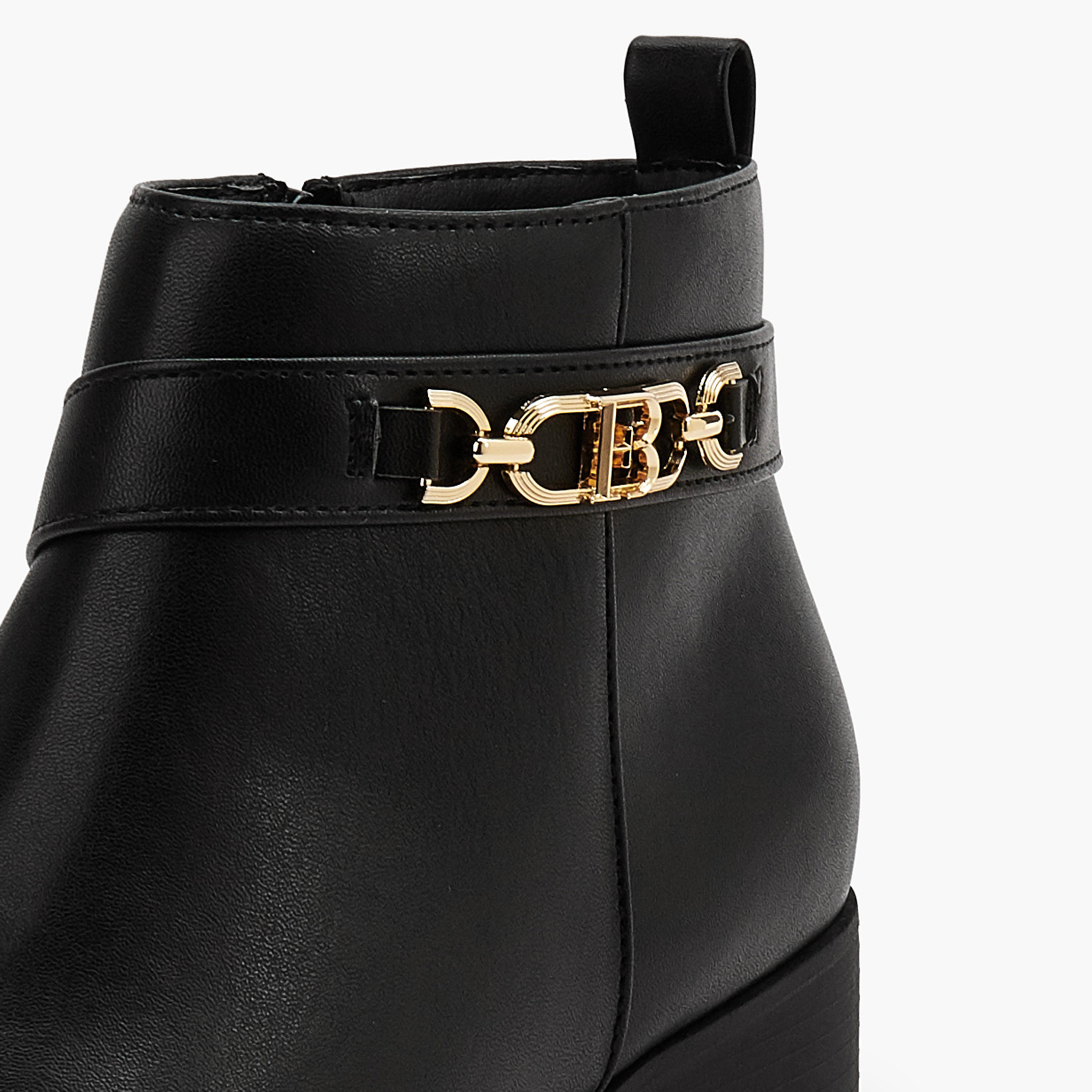 Flora Bella Chain Accent Ankle Boots with Zip Closure-women-shoes-boots-image-4