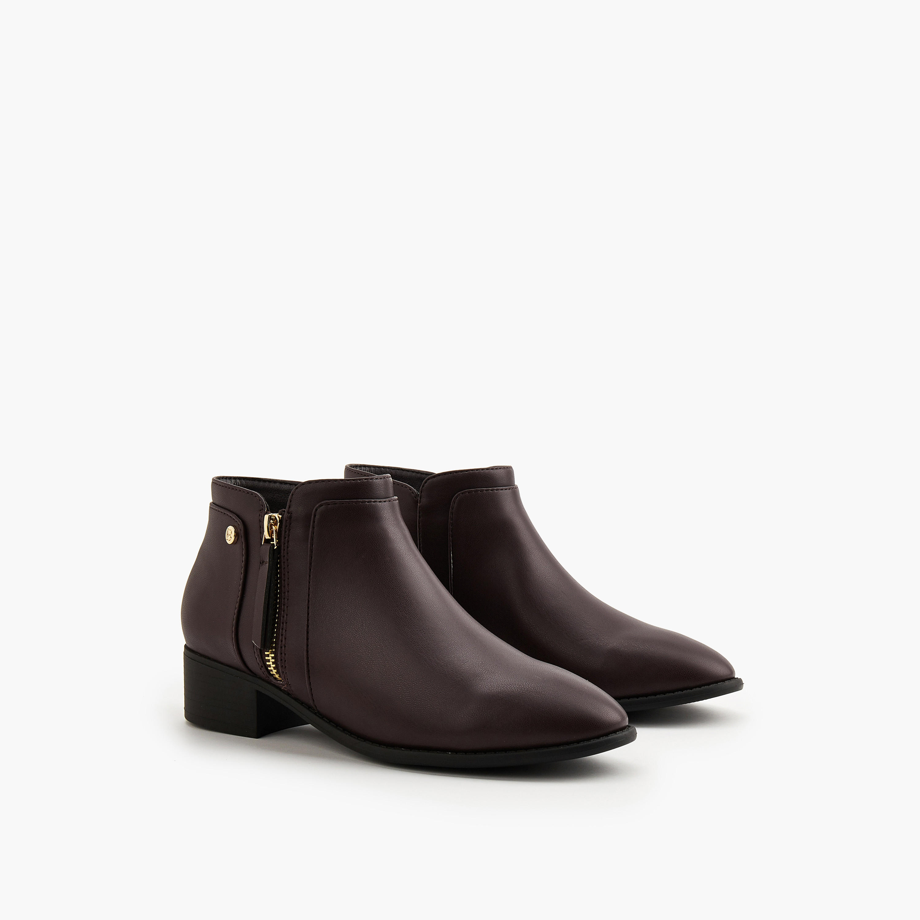 Flora Bella Solid Ankle Boots with Zip Closure-women-shoes-boots-image-1