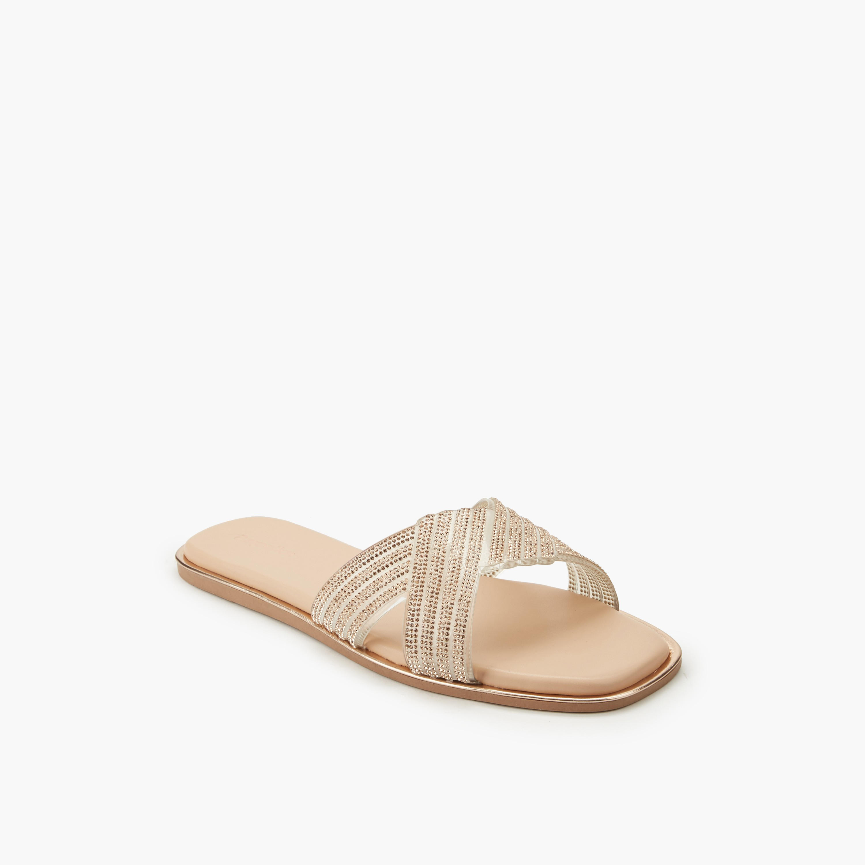Paprika Women Embellished Cross Strap Sandals-women-shoes-flats-sandals-image-2