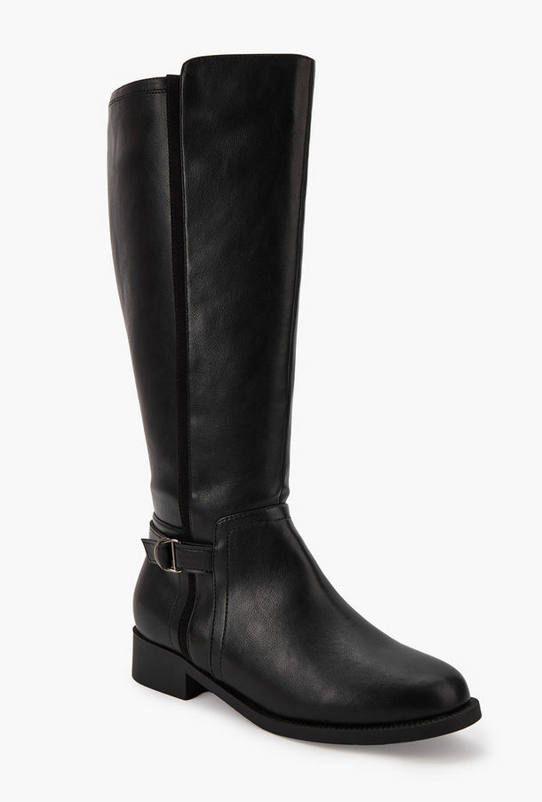 بوت طويل بتفاصيل إبزيم وسحّاب إغلاق من فلورا بيلا-women-winterwear-image-1