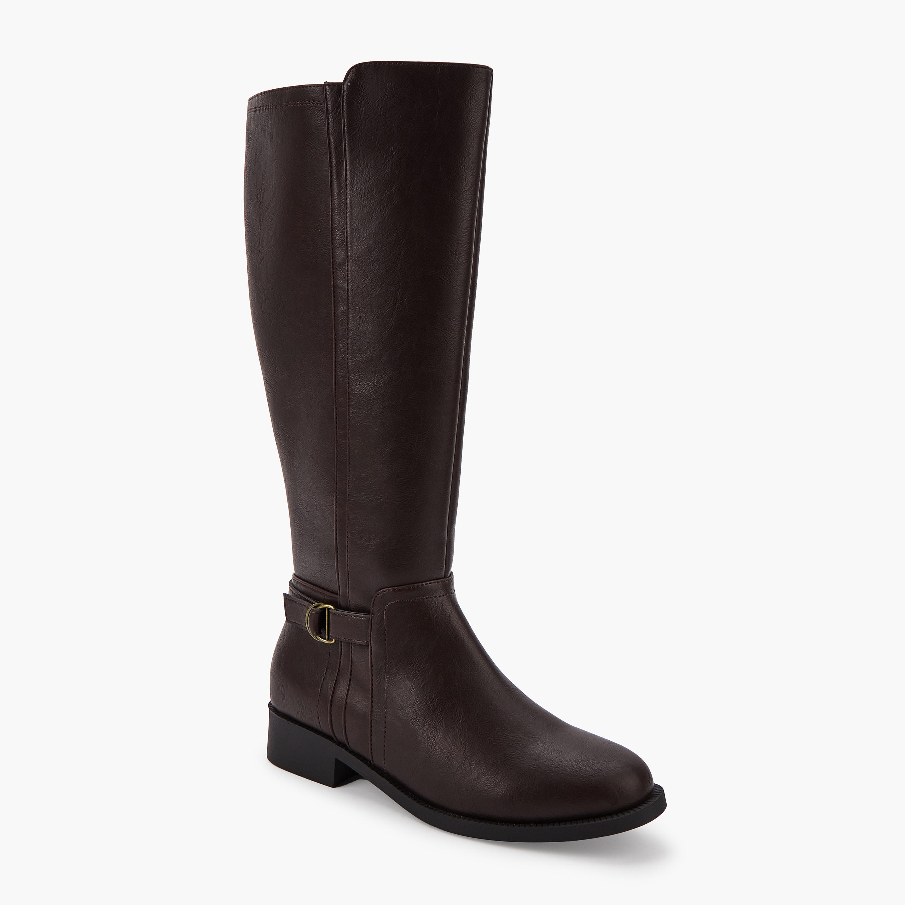 Flora Bella Buckle Detail High Shaft Boots with Zip Closure-women-shoes-boots-image-2