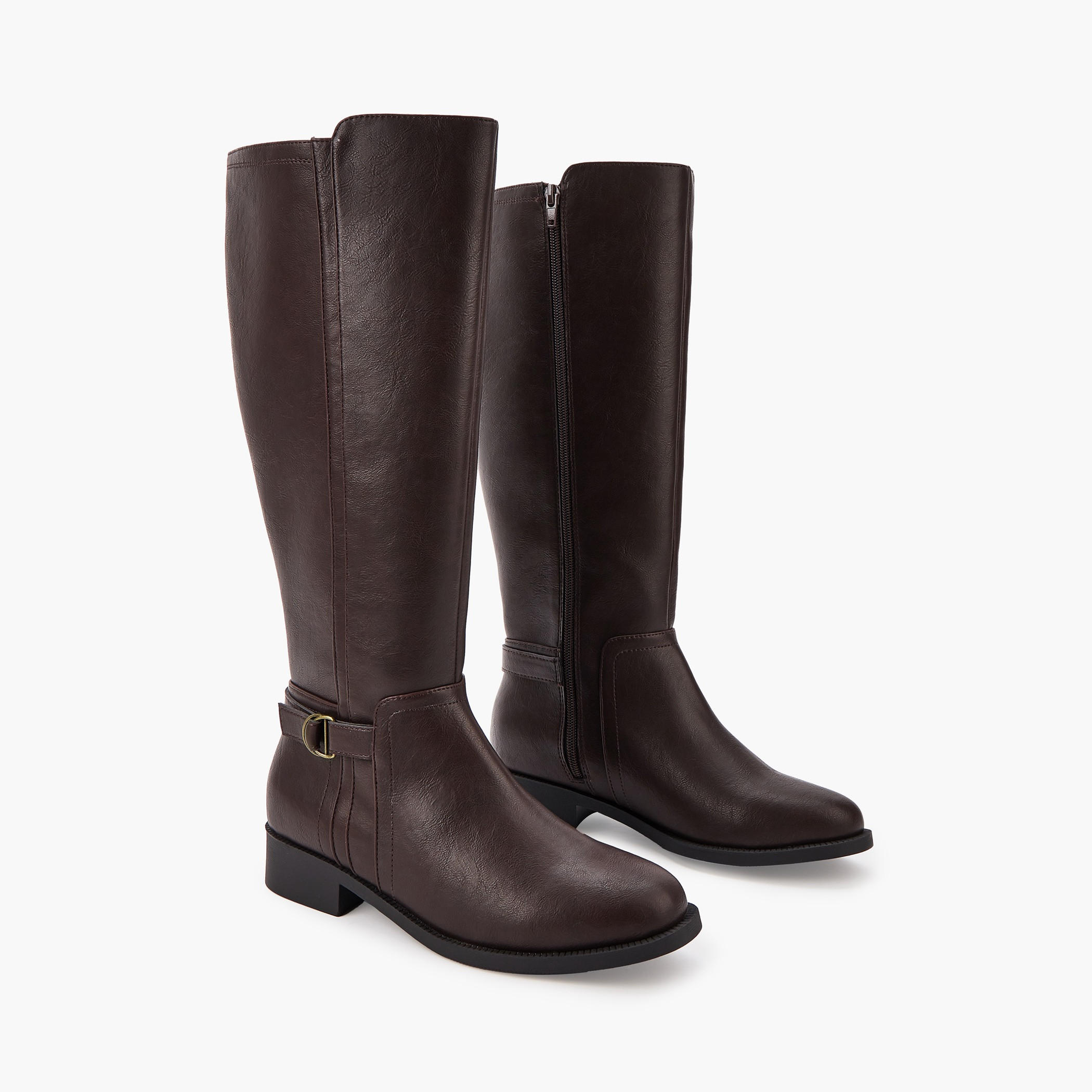 Flora Bella Buckle Detail High Shaft Boots with Zip Closure-women-shoes-boots-image-1