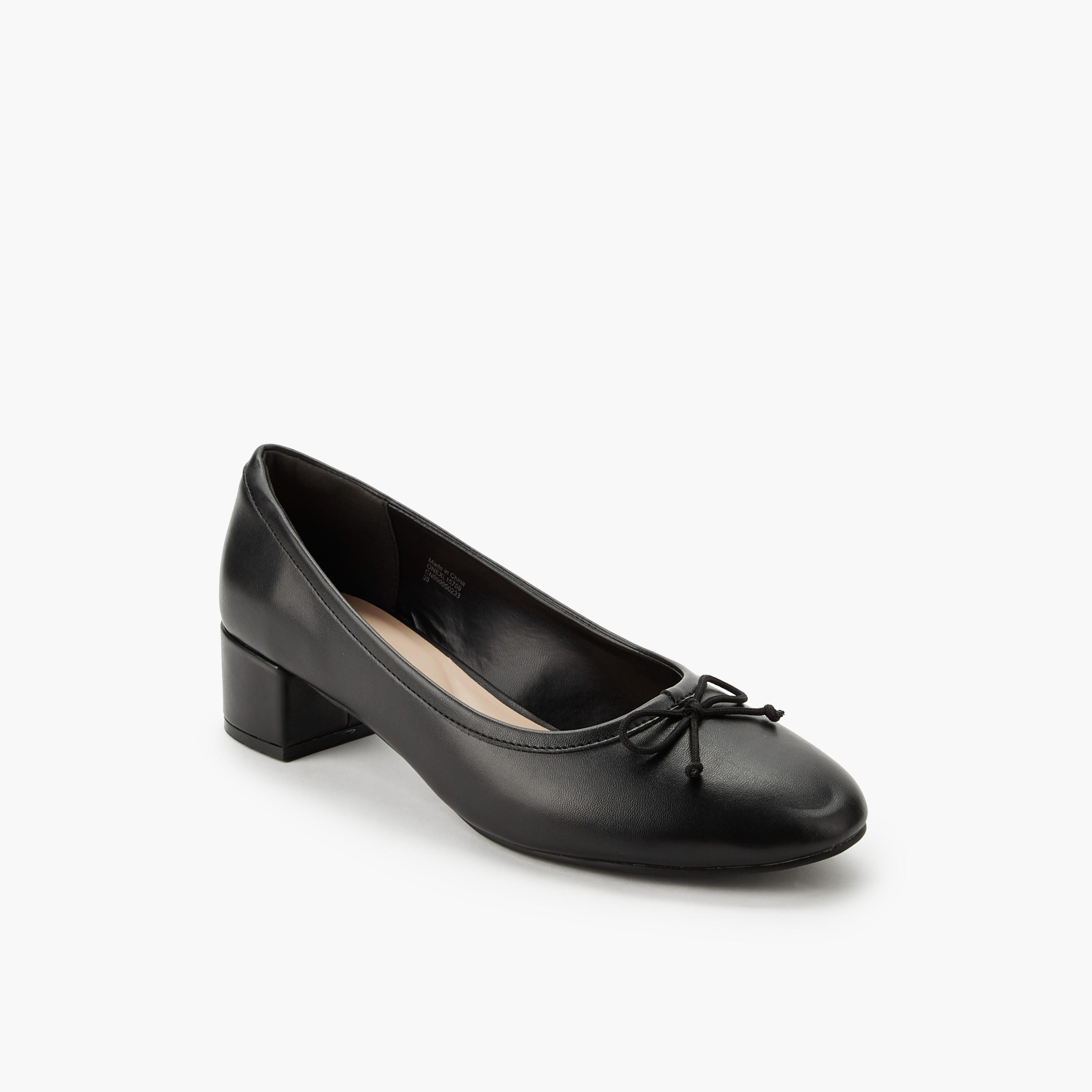 Celeste Women Bow Detail Block Heel Pumps-women-shoes-heels-image-2