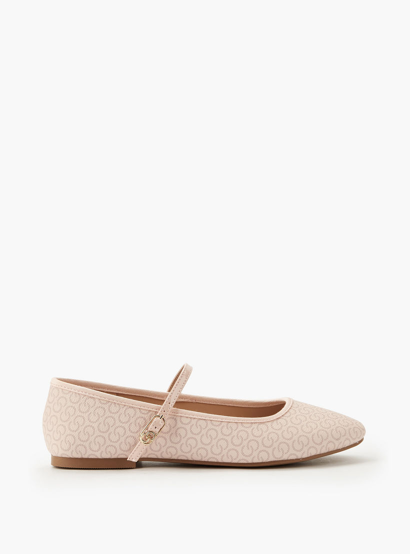 Celeste Women Monogram Print Ballerina Shoes-women-shoes-ballerinas-image-2