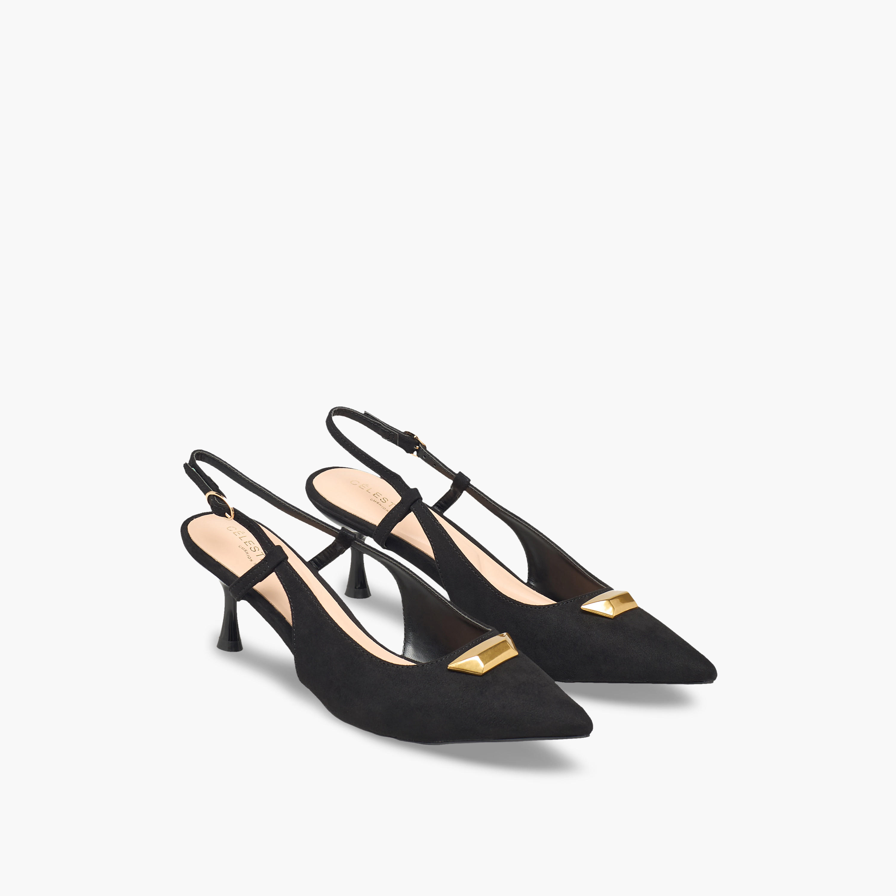 Celeste Women Pointed Toe Flared Heel Slingback Sandals-women-shoes-sandals-heeled-image-1