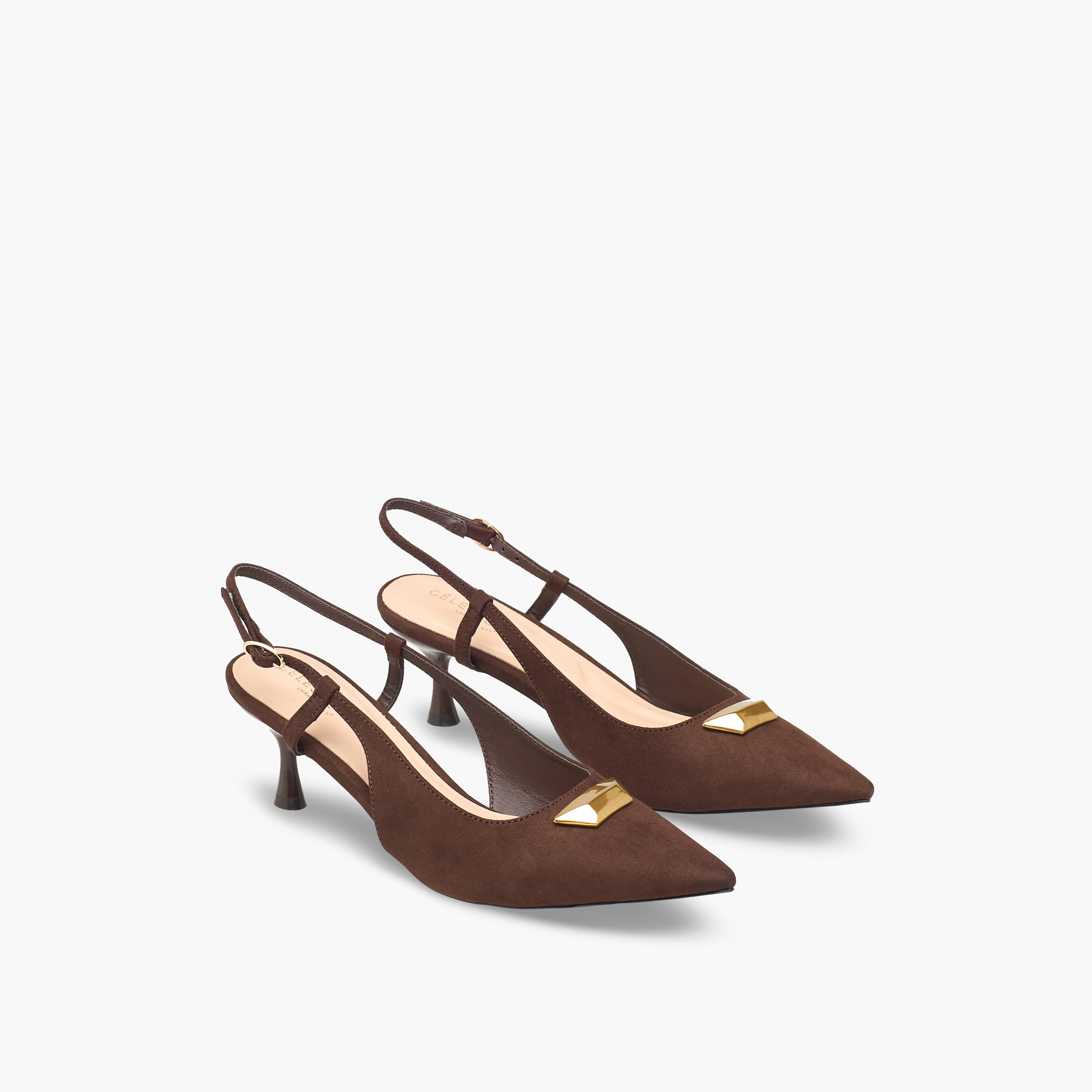 Celeste Women Pointed Toe Flared Heel Slingback Sandals-women-shoes-sandals-heeled-image-1