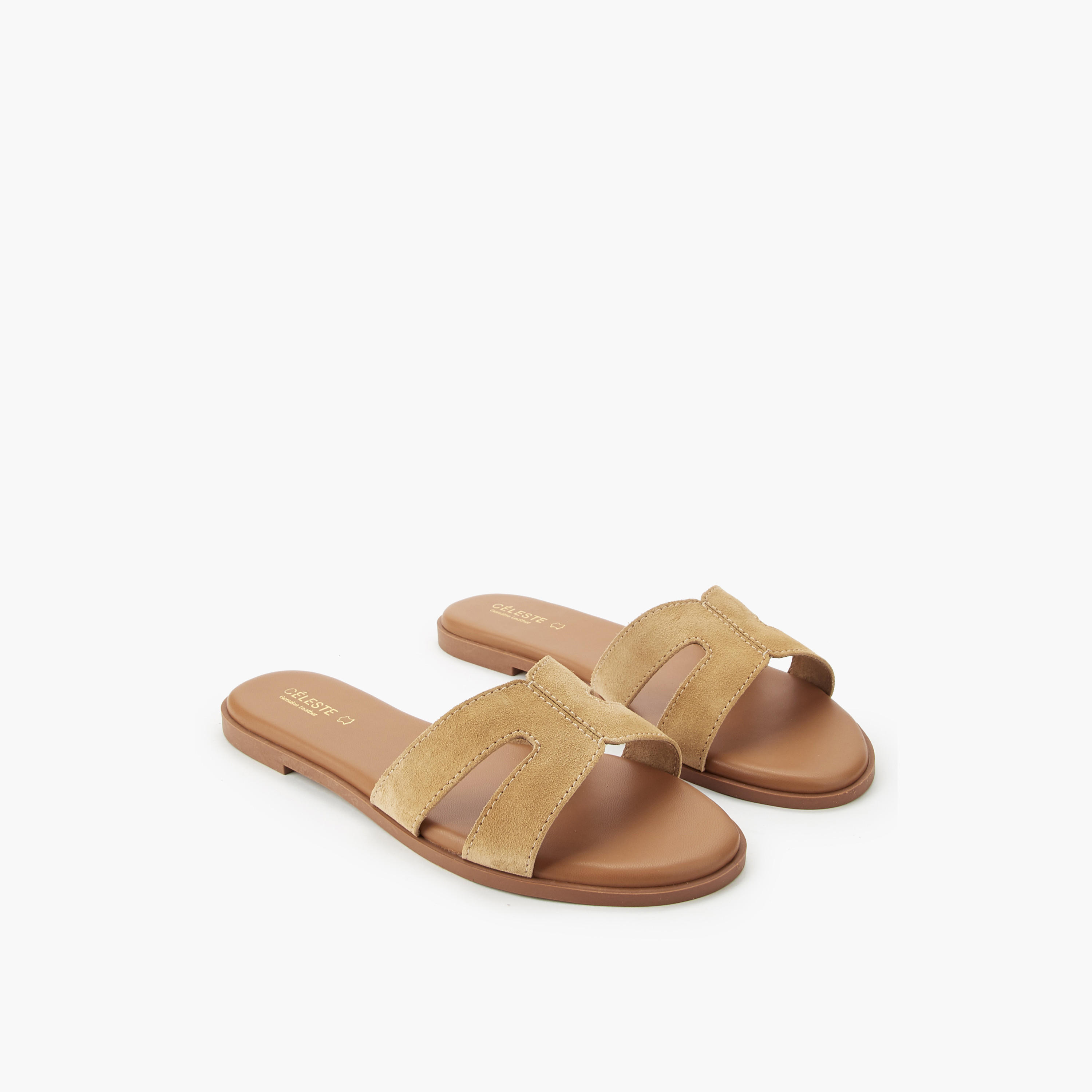 Celeste Women Leather Slip-On Sandals-women-shoes-flats-sandals-image-1