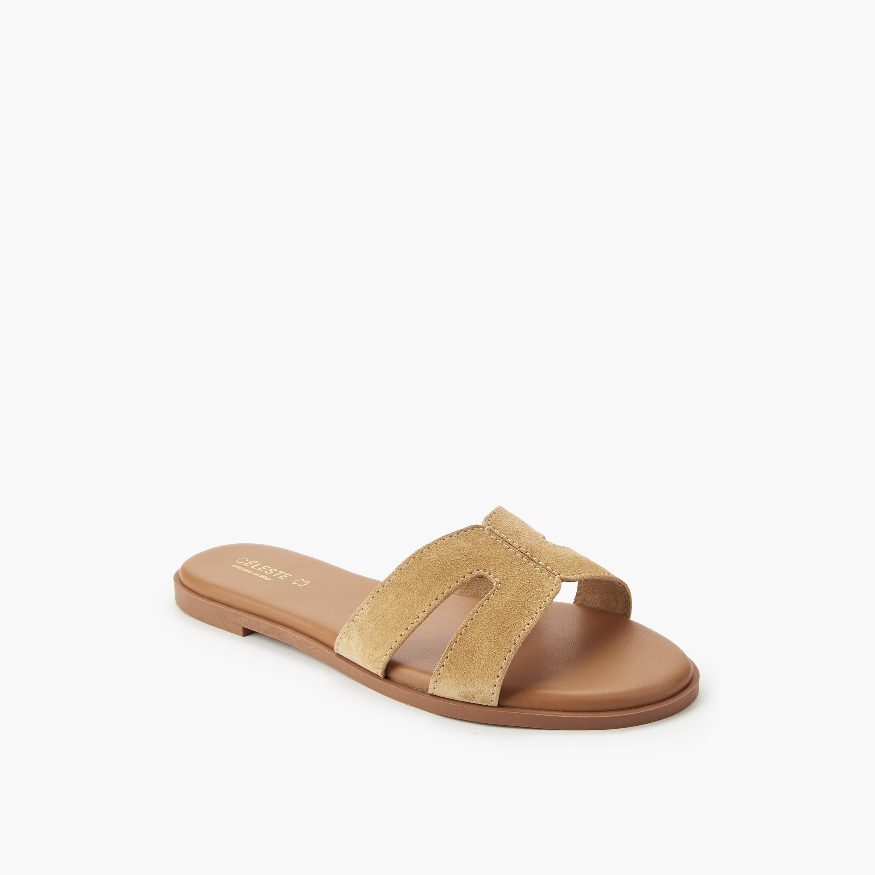 Celeste Women Leather Slip-On Sandals-women-shoes-flats-sandals-image-2