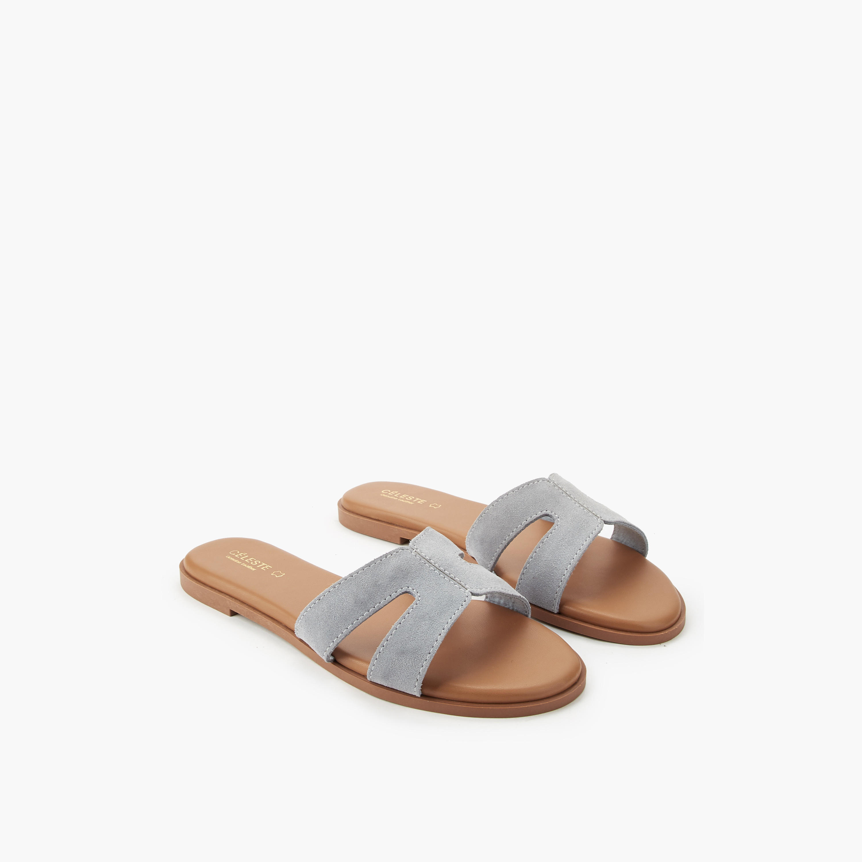 Celeste Women Leather Slip-On Sandals-women-shoes-flats-sandals-image-1