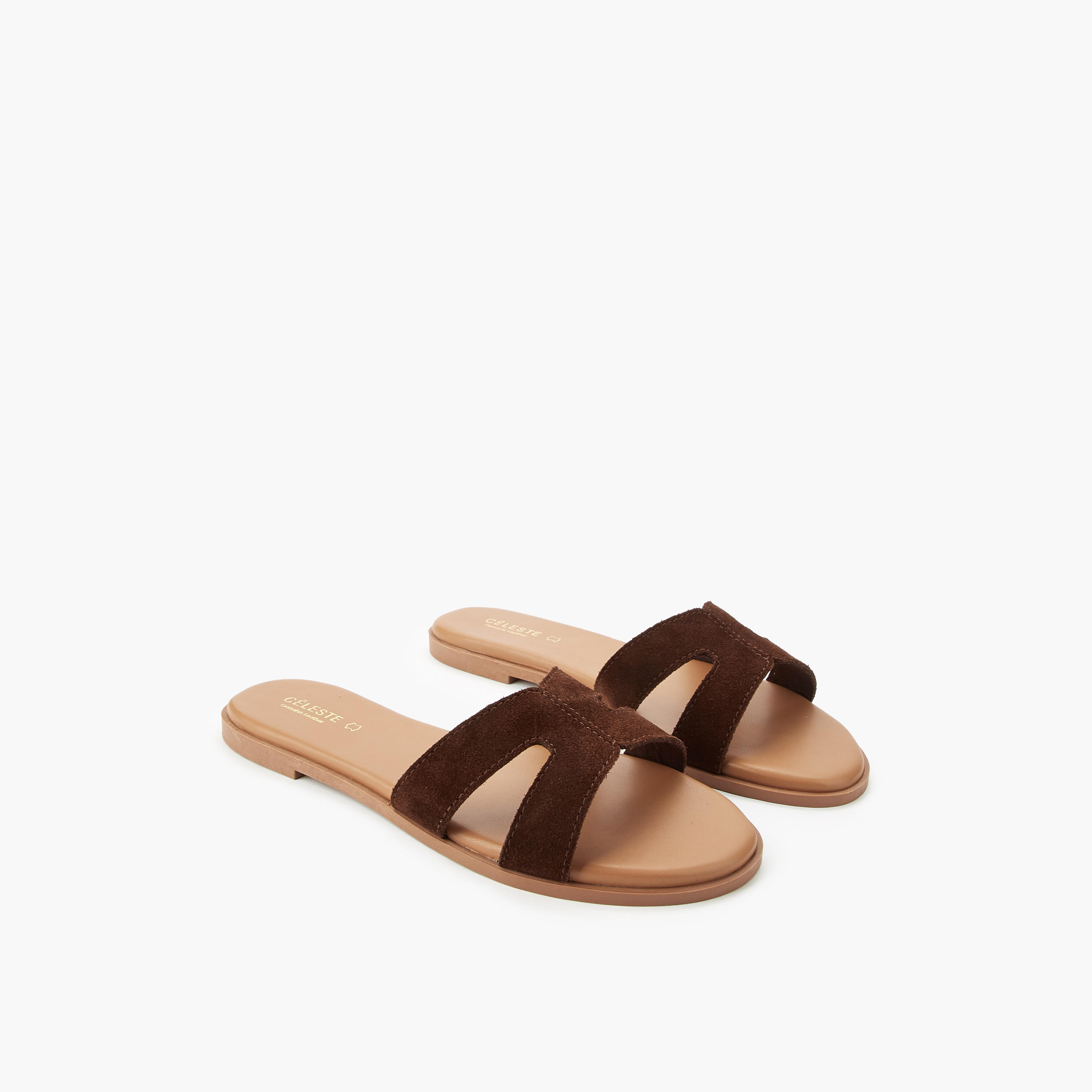 Celeste Women Leather Slip-On Sandals-women-shoes-flats-sandals-image-1