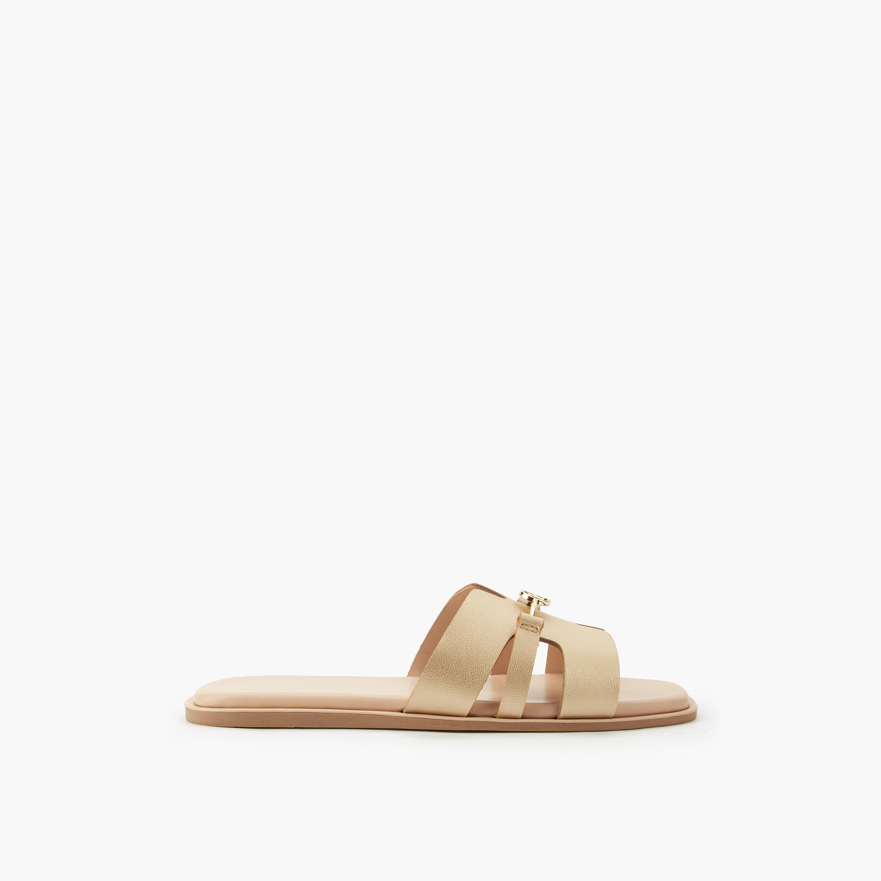 Paprika Women Metallic Accent Slide Sandals-women-shoes-flats-sandals-image-3
