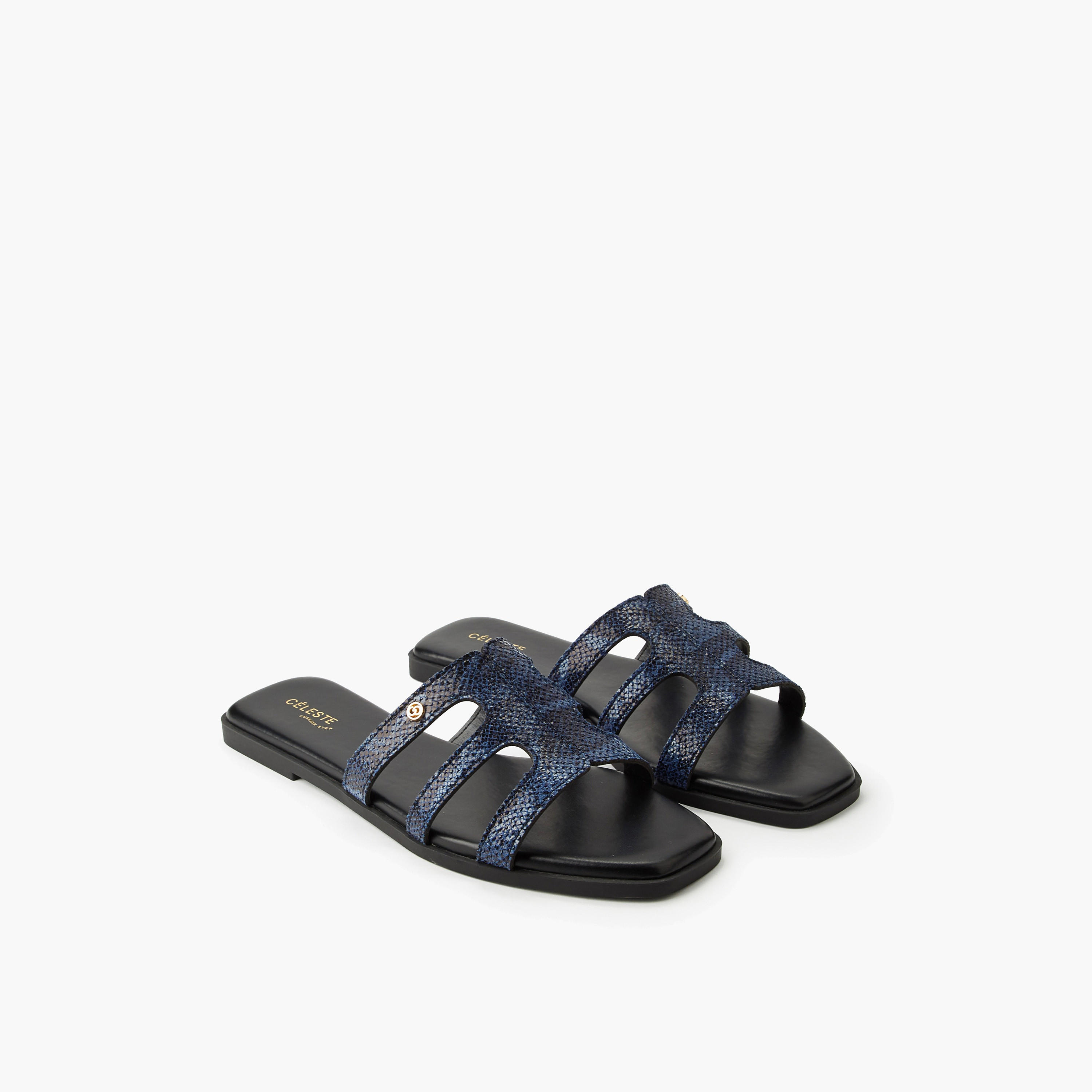 Celeste Women Animal Print Slip-On Sandals-women-shoes-flats-sandals-image-1