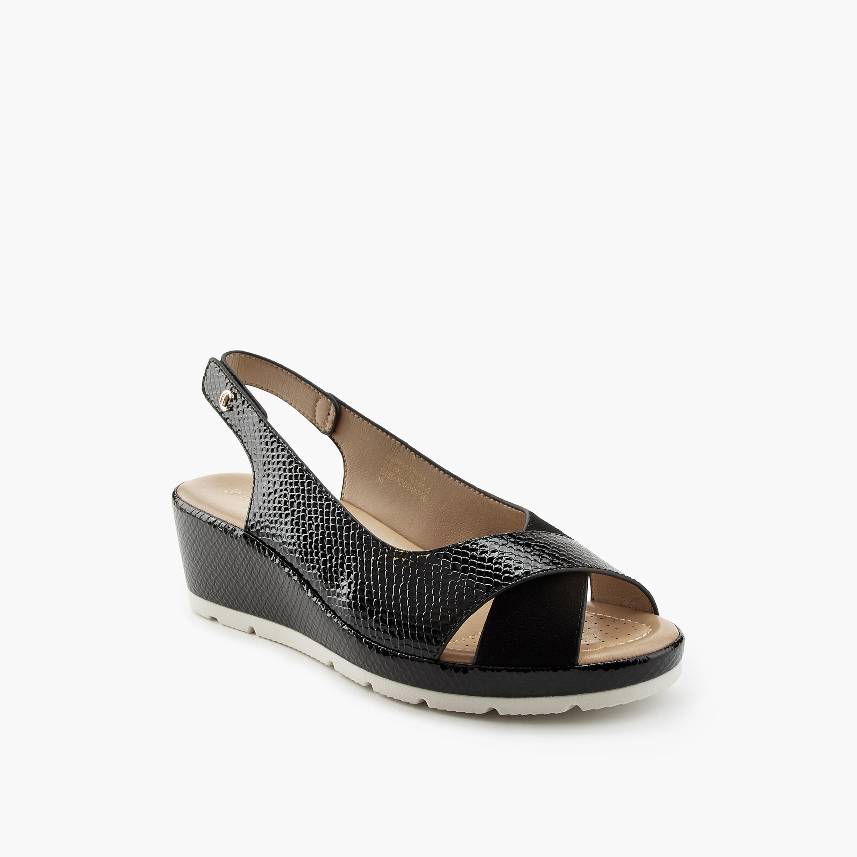 Le Confort Women Cross Strap Wedge Heel Sandals-women-shoes-sandals-heeled-image-3