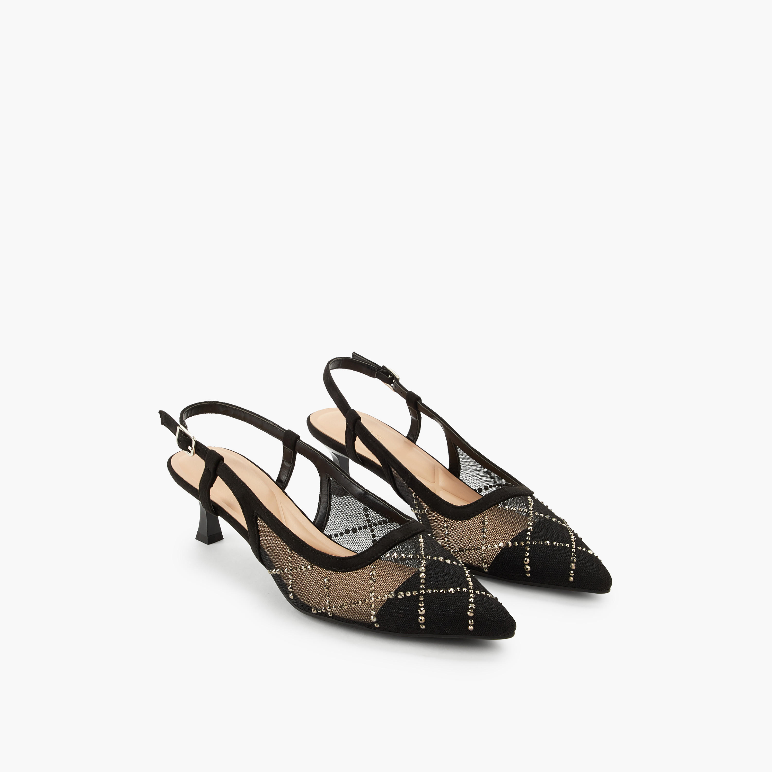 Celeste Women Kitten Heel Embellished Pointed Toe Shoes-women-shoes-heels-image-1