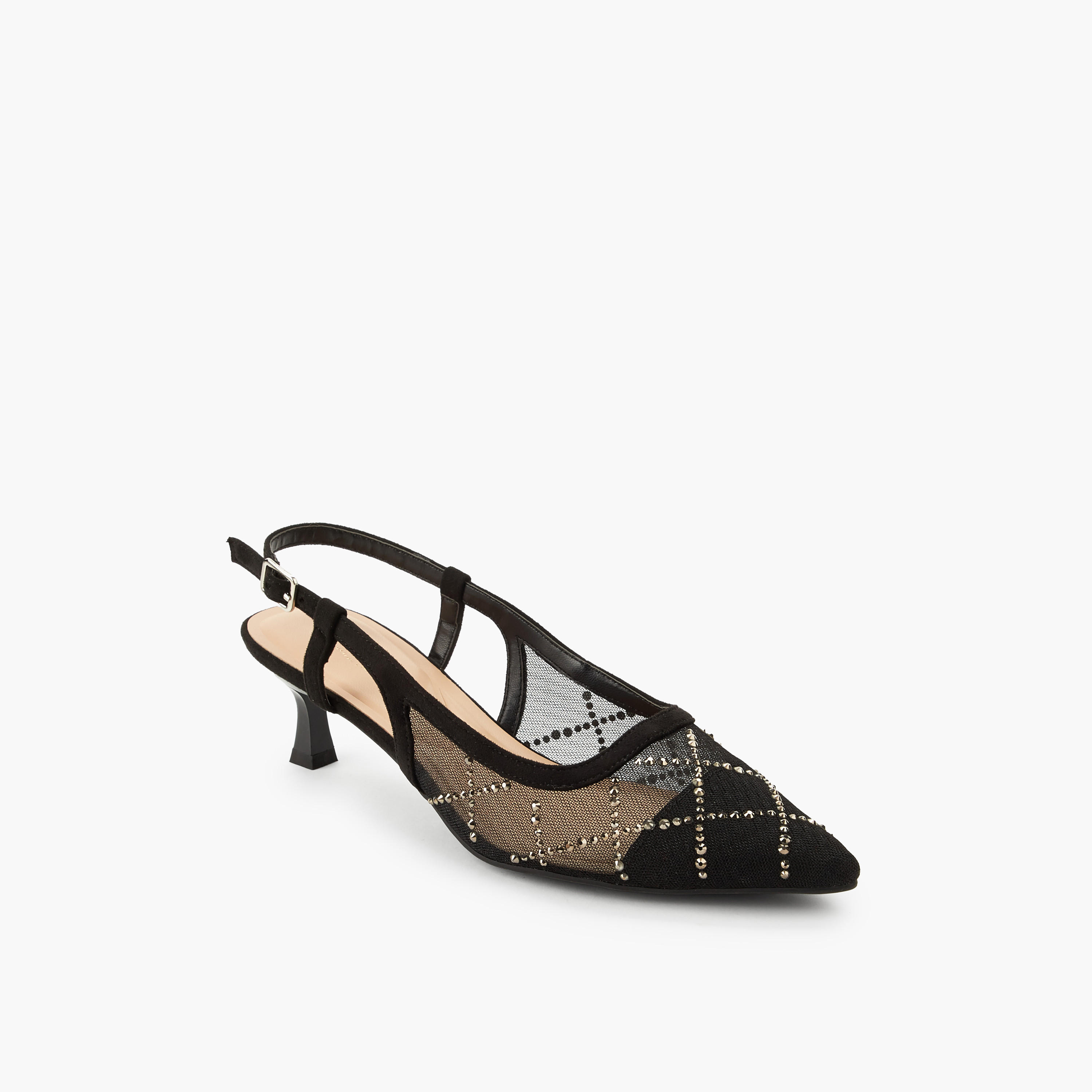 Celeste Women Kitten Heel Embellished Pointed Toe Shoes-women-shoes-heels-image-2