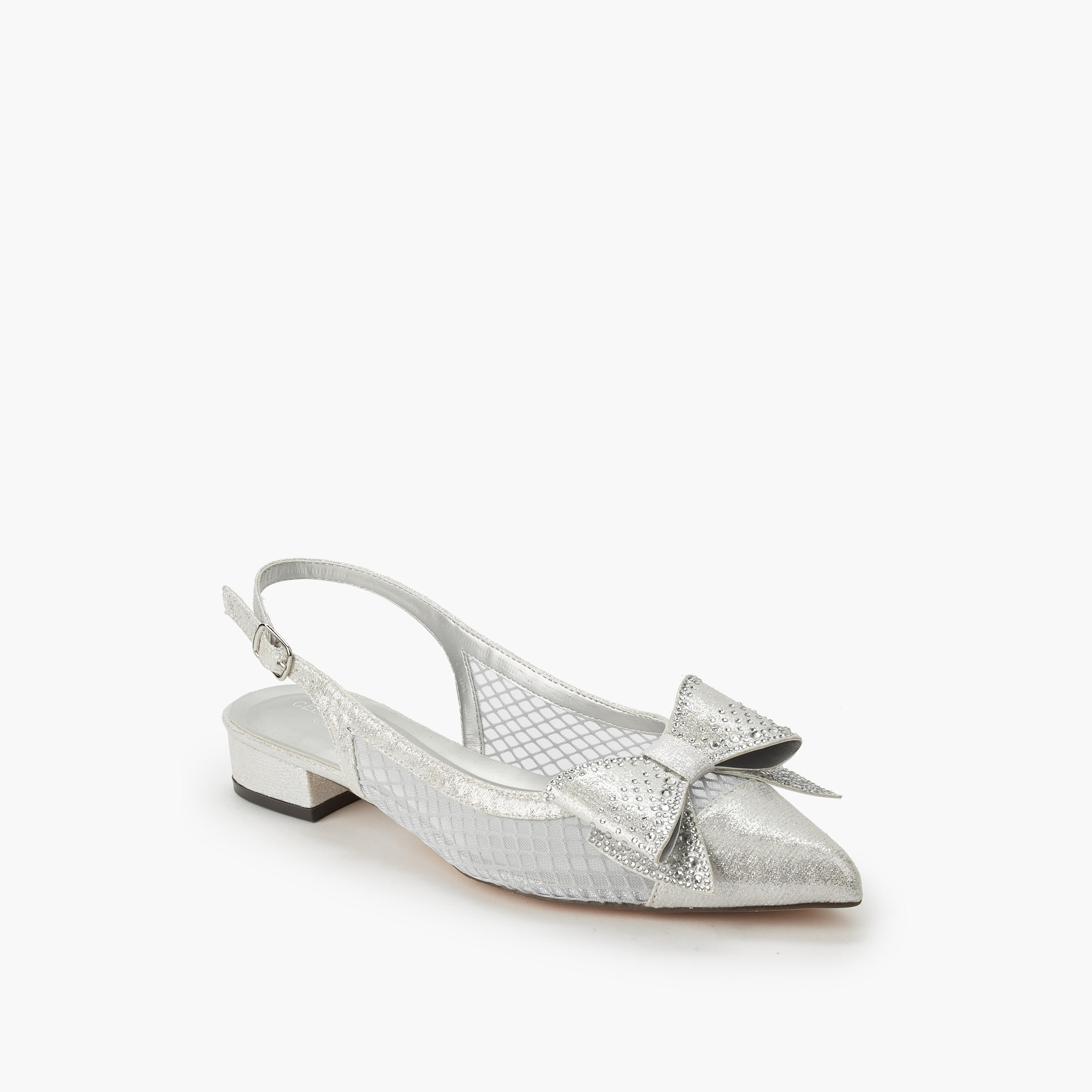 Celeste Women Bow Embellished Buckle Closure Pointed Toe Shoes-women-shoes-sandals-heeled-image-2