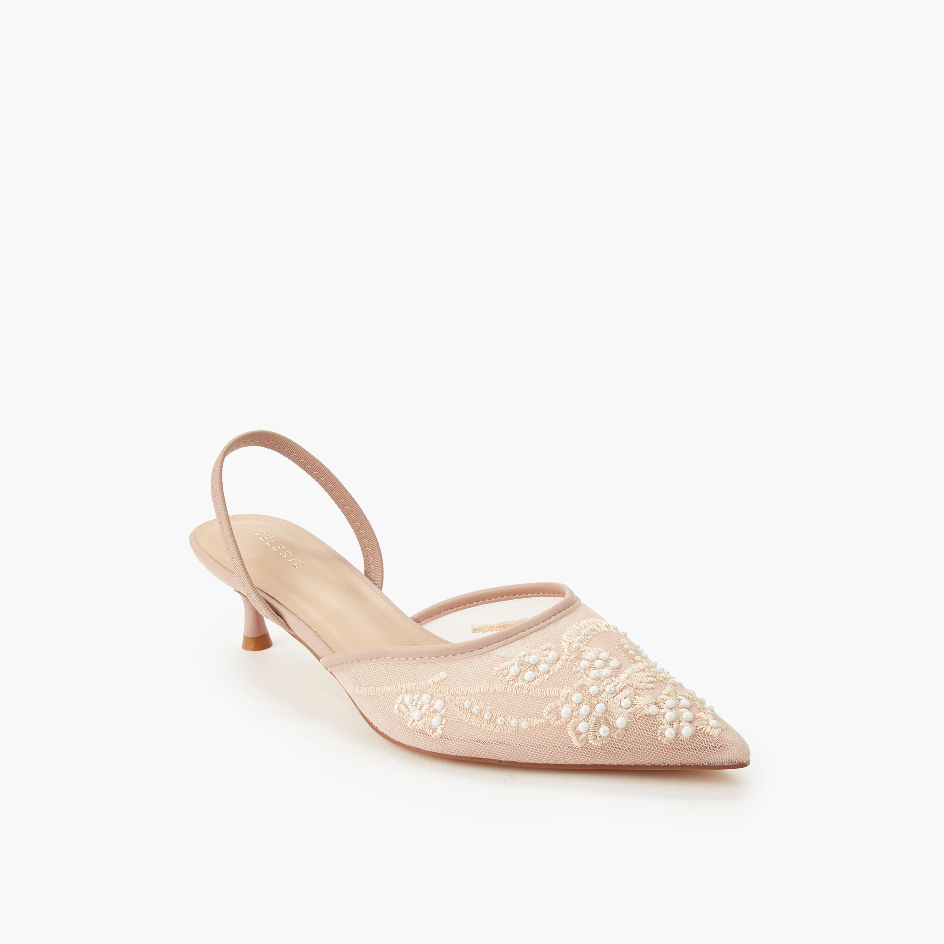 Celeste Women Embellished Kitten Heel Pointed Toe Shoes-women-shoes-sandals-heeled-image-2