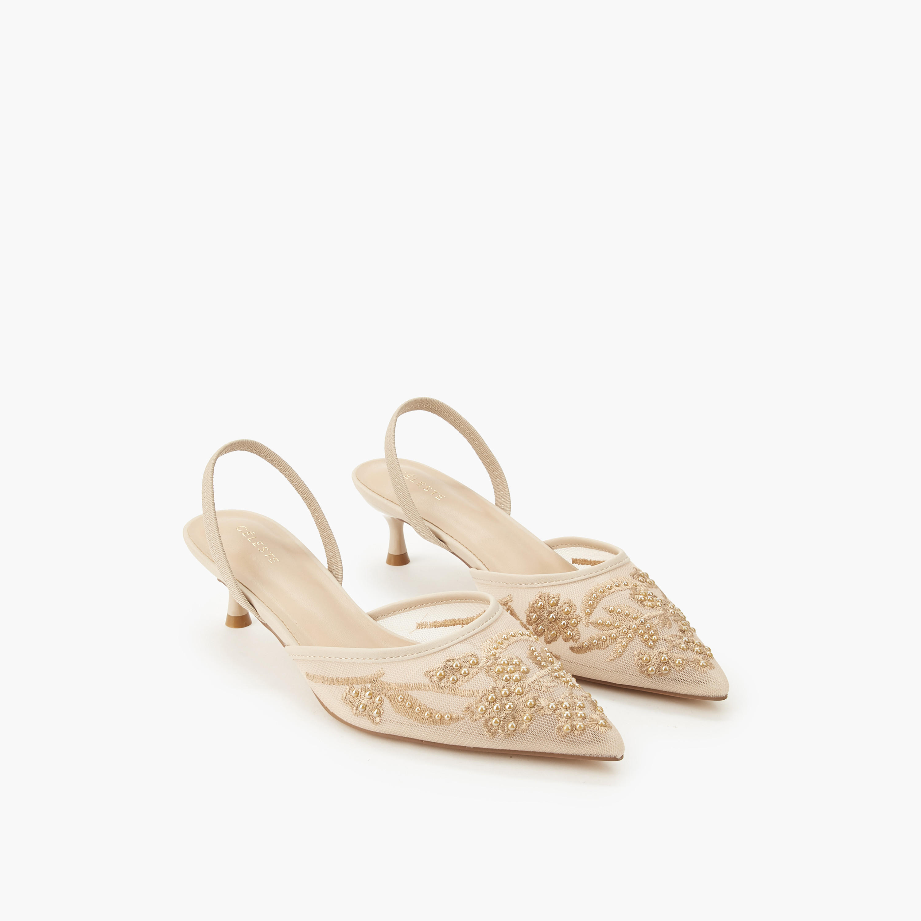 Celeste Women Embellished Kitten Heel Pointed Toe Shoes-women-shoes-sandals-heeled-image-1