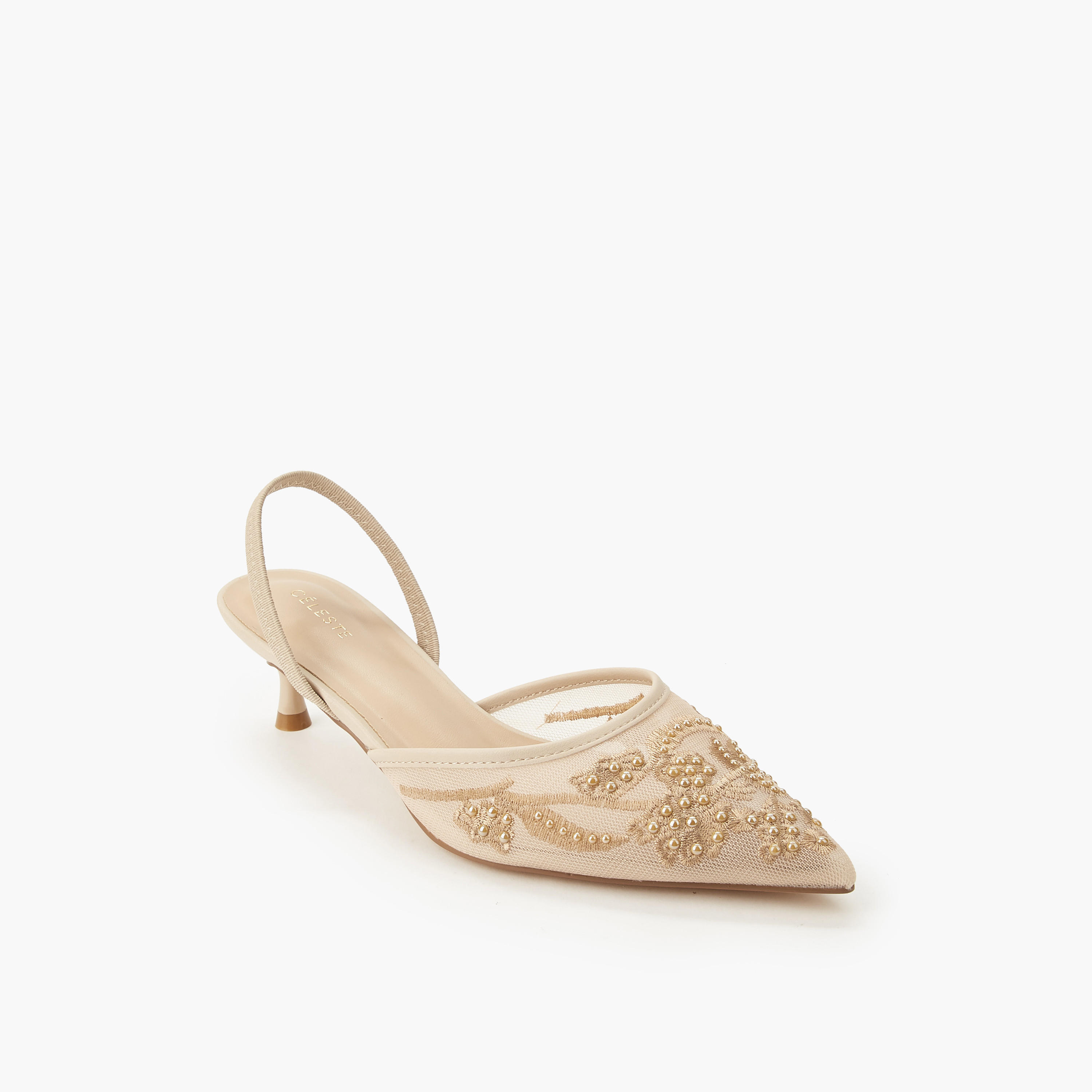 Celeste Women Embellished Kitten Heel Pointed Toe Shoes-women-shoes-sandals-heeled-image-2