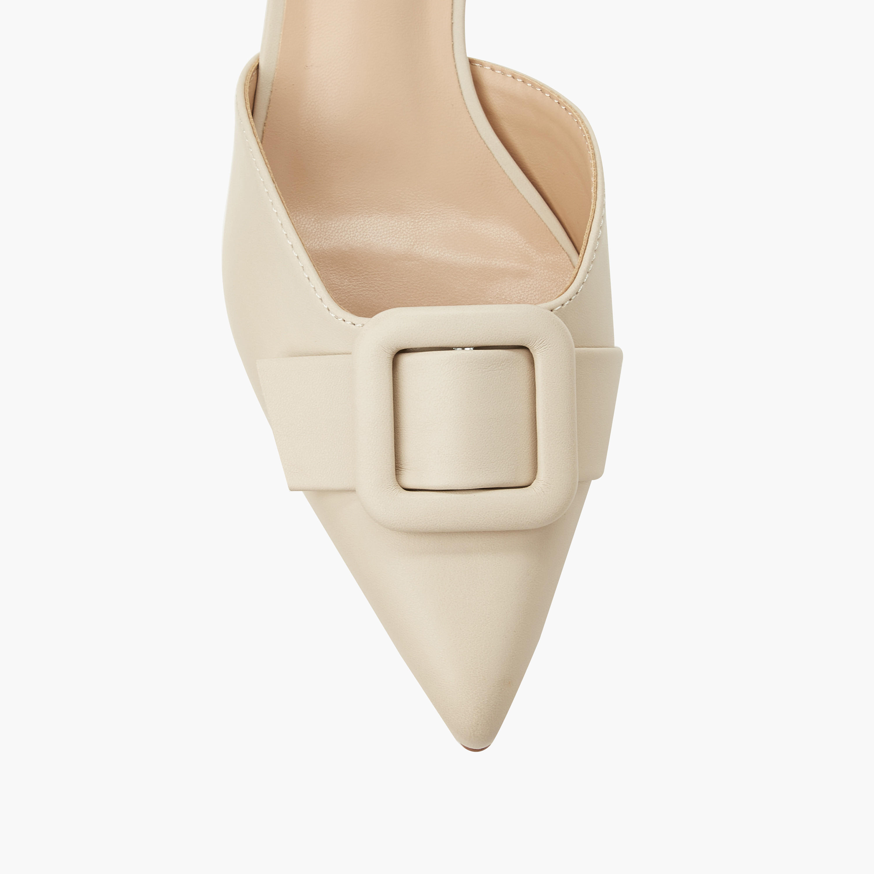 Celeste Women Buckle Detail Kitten Heel Pointed Toe Shoes-women-shoes-sandals-heeled-image-4