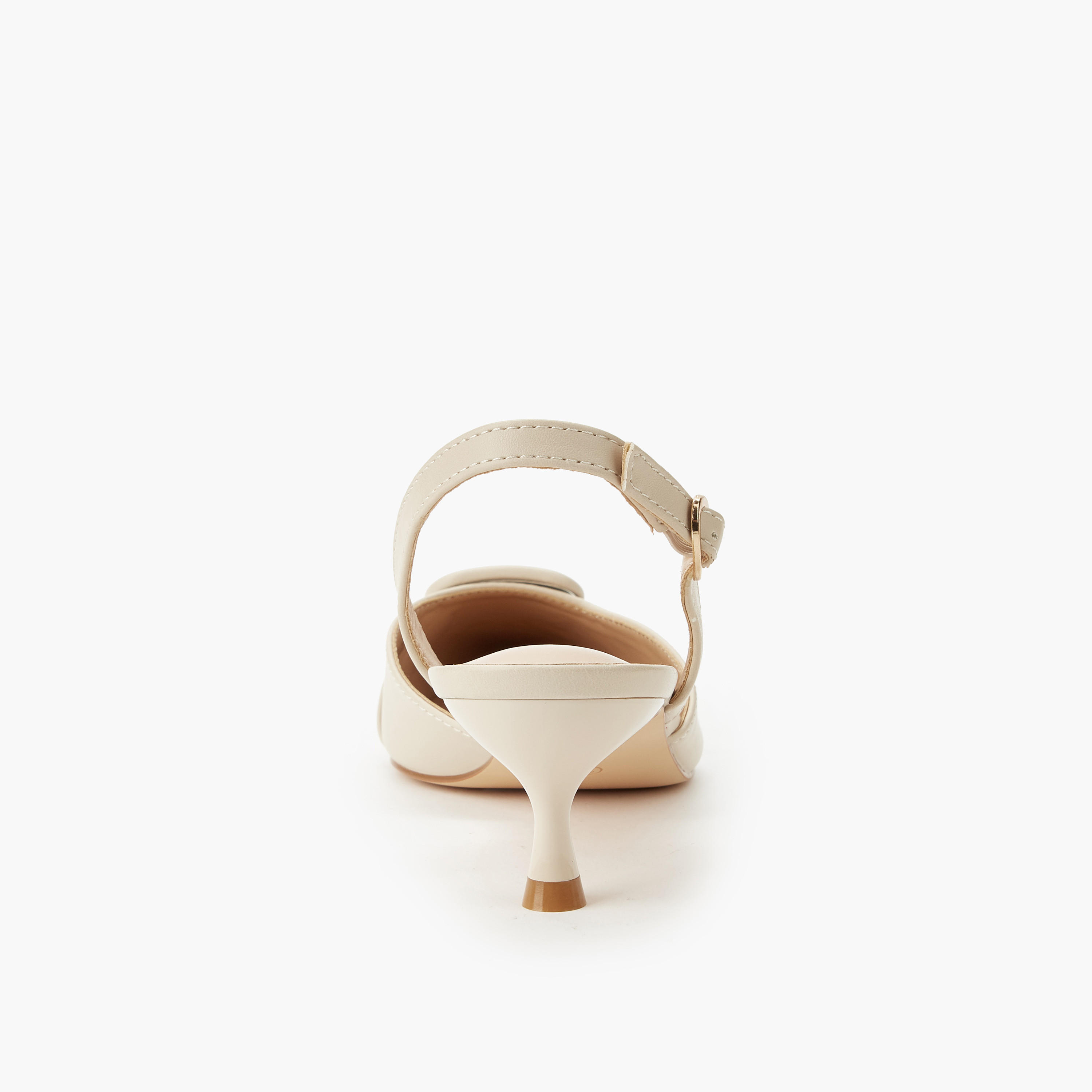 Celeste Women Buckle Detail Kitten Heel Pointed Toe Shoes-women-shoes-sandals-heeled-image-5