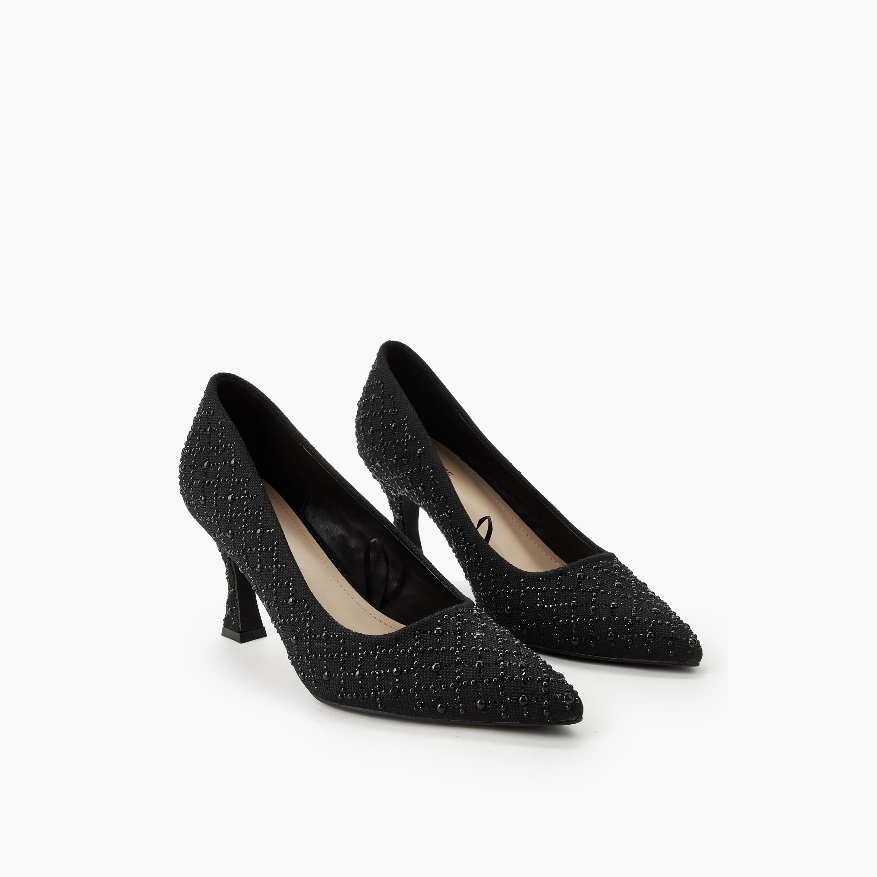 Celeste Women Embellished Flared Heel Pumps-women-shoes-sandals-heeled-image-1