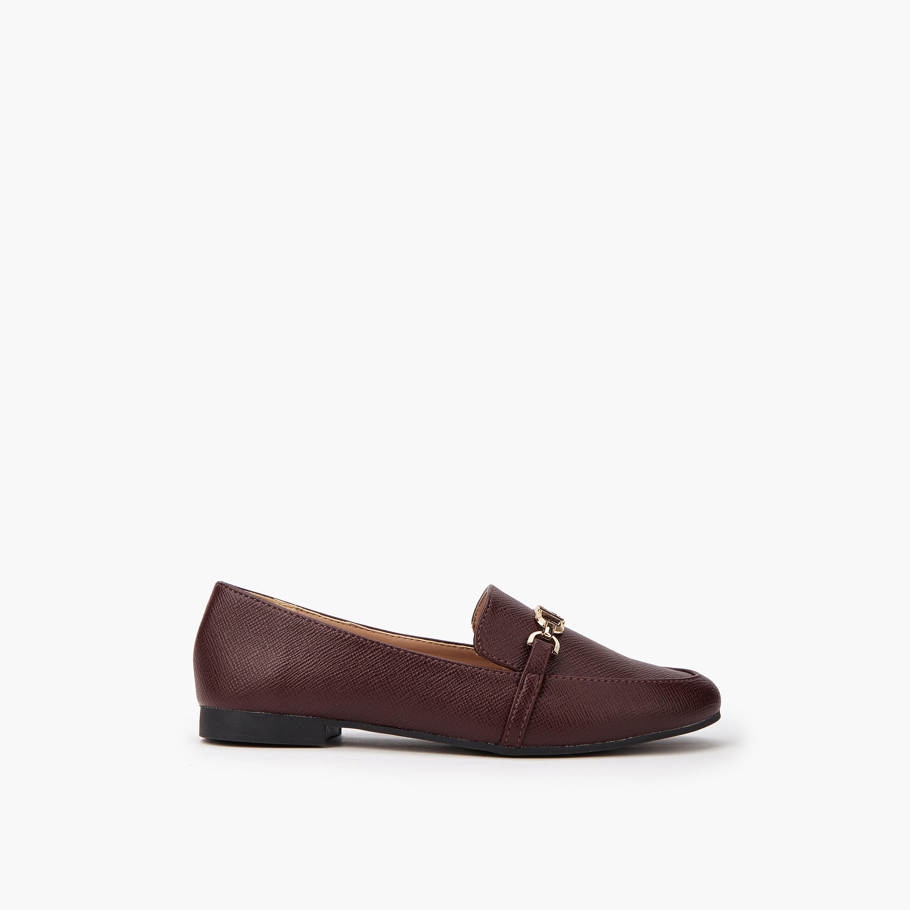 Flora Bella Textured Chain Detail Slip-On Loafers-women-shoes-loafersandmoccasins-image-2