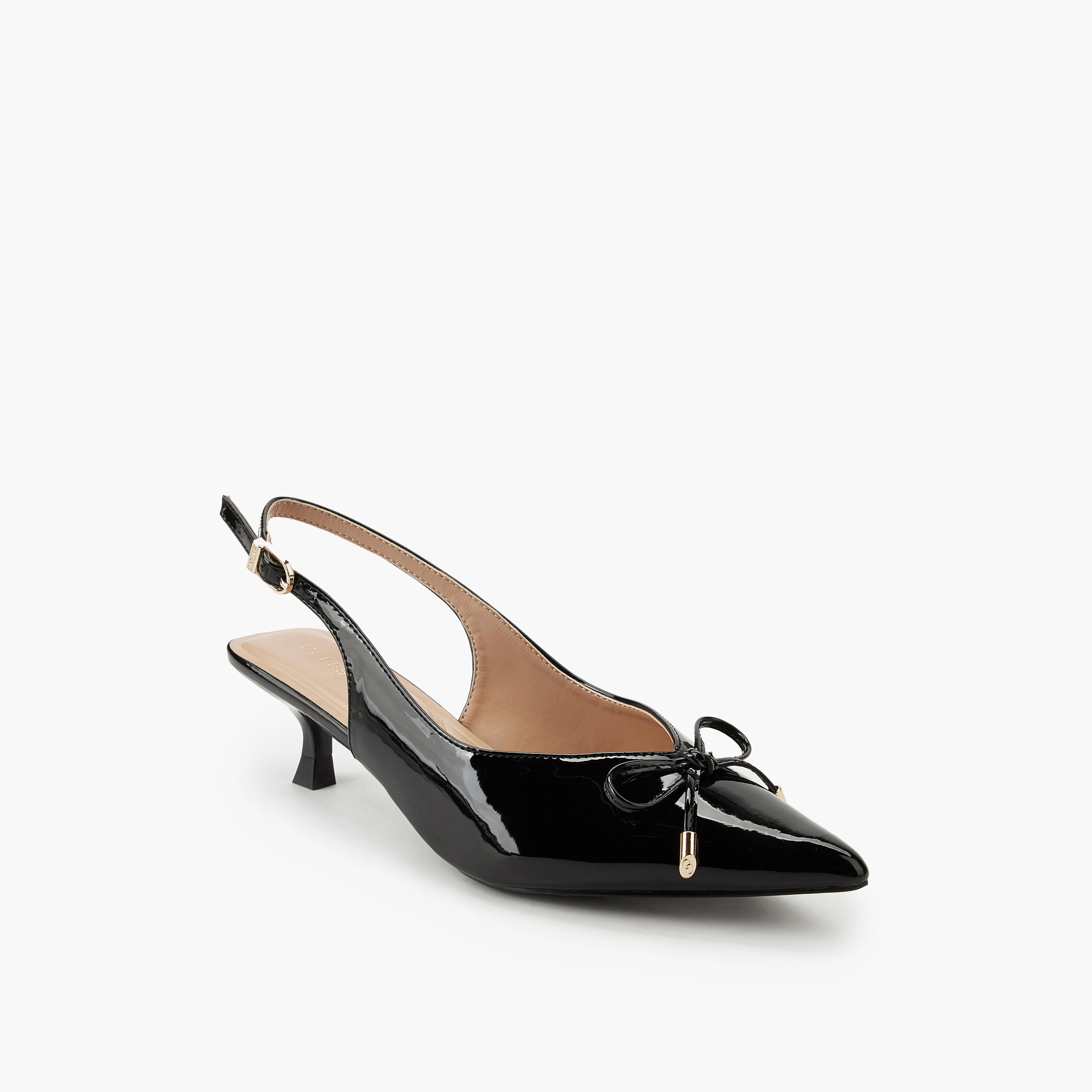 Celeste Women Bow Detail Kitten Heel Shoes-women-shoes-heels-image-2
