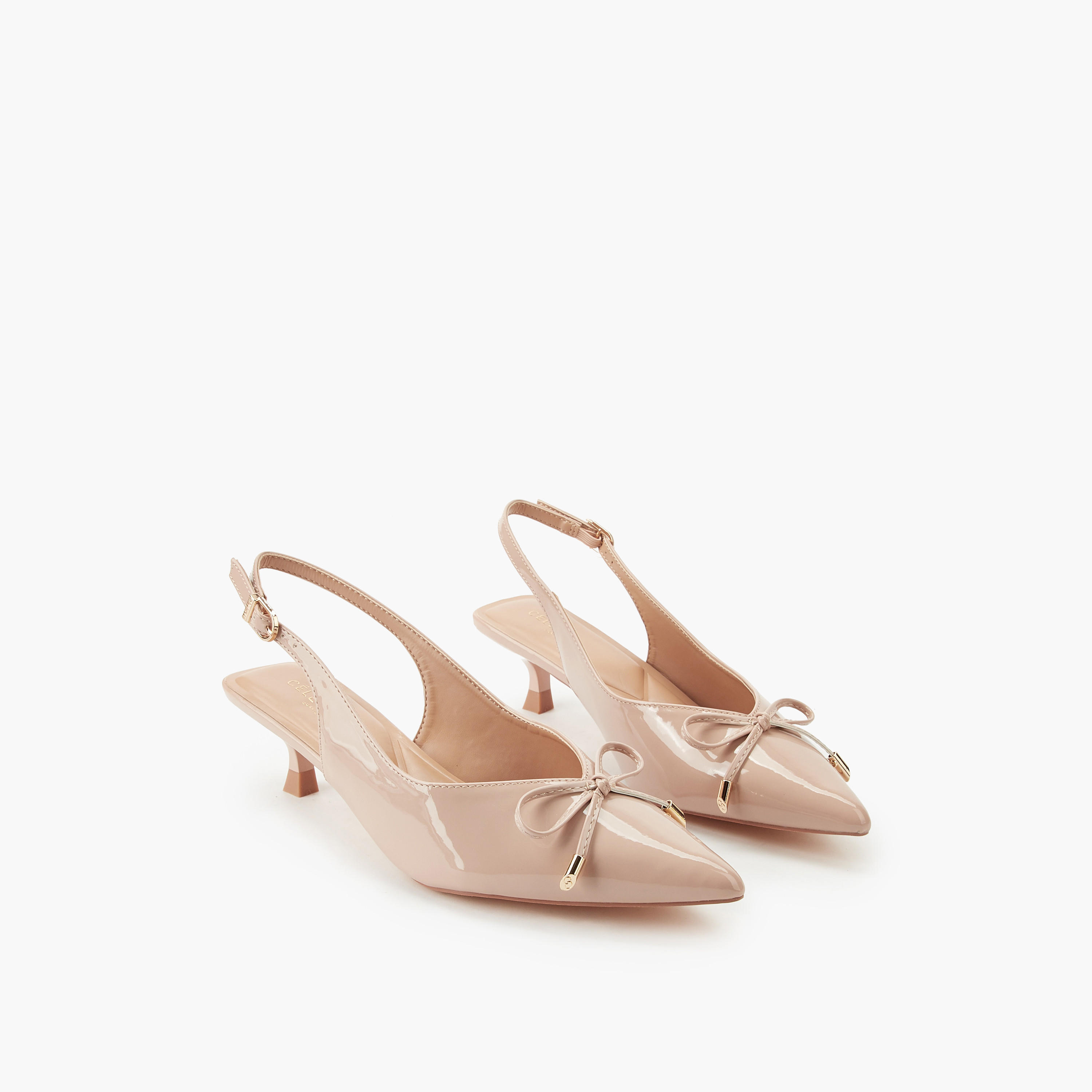Celeste Women Bow Detail Kitten Heel Shoes-women-shoes-heels-image-1