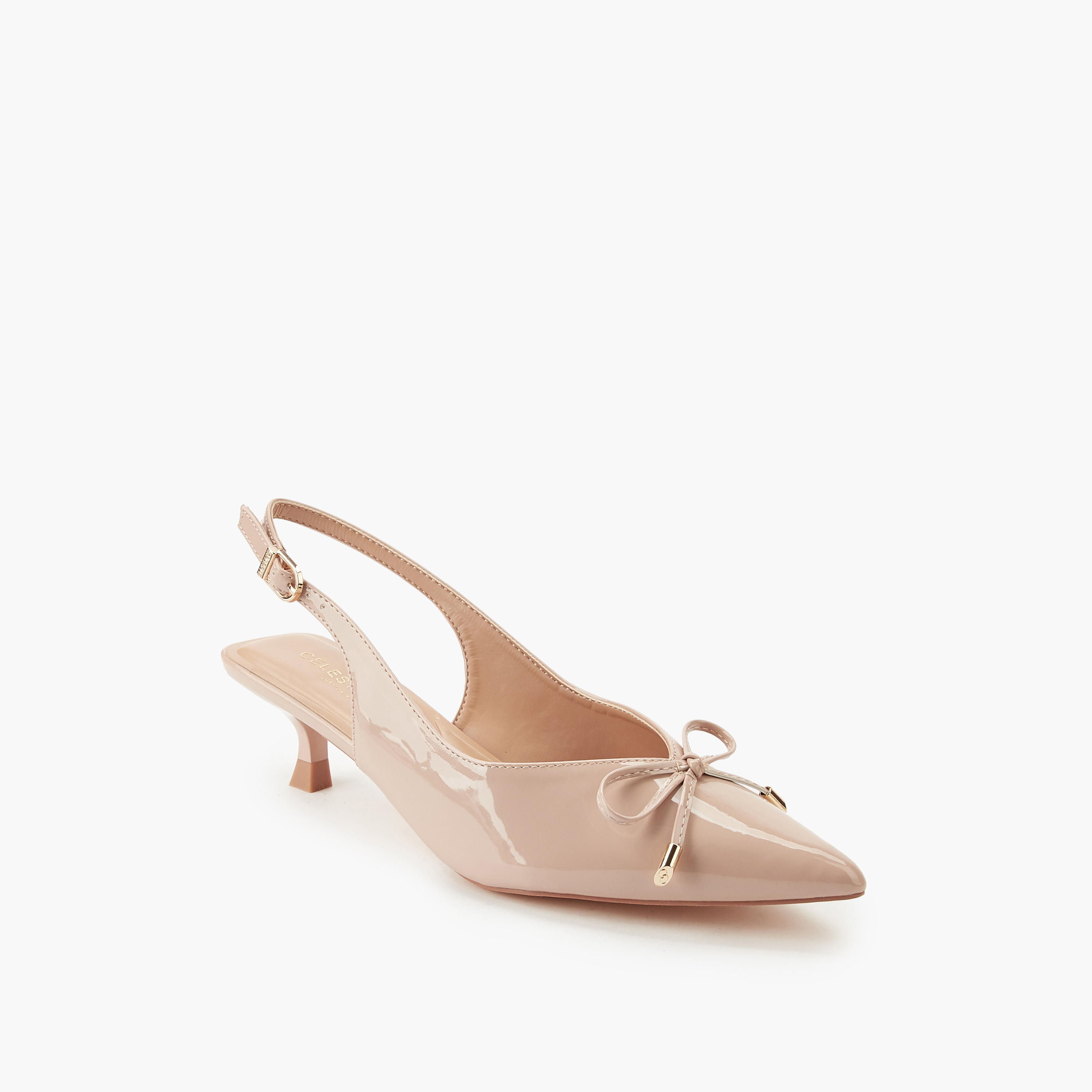 Celeste Women Bow Detail Kitten Heel Shoes-women-shoes-heels-image-2