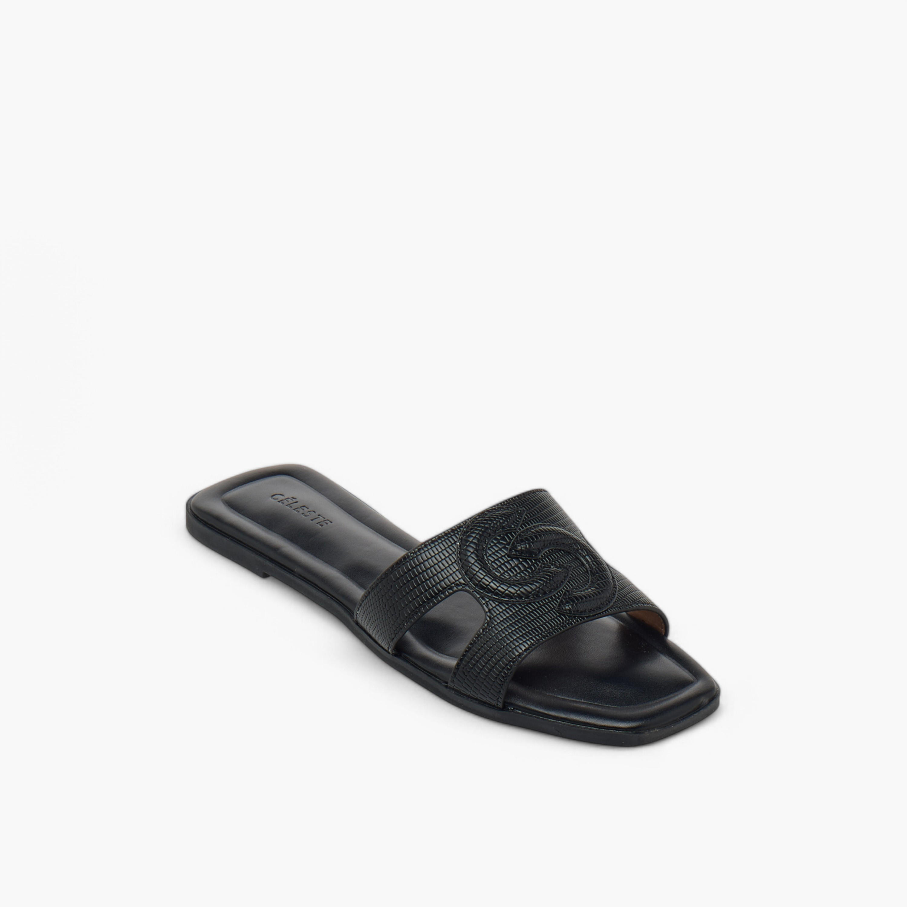 صندل سهل الارتداء بنقوش شعار للنساء من سيليست-women-shoes-flats-sandals-image-2