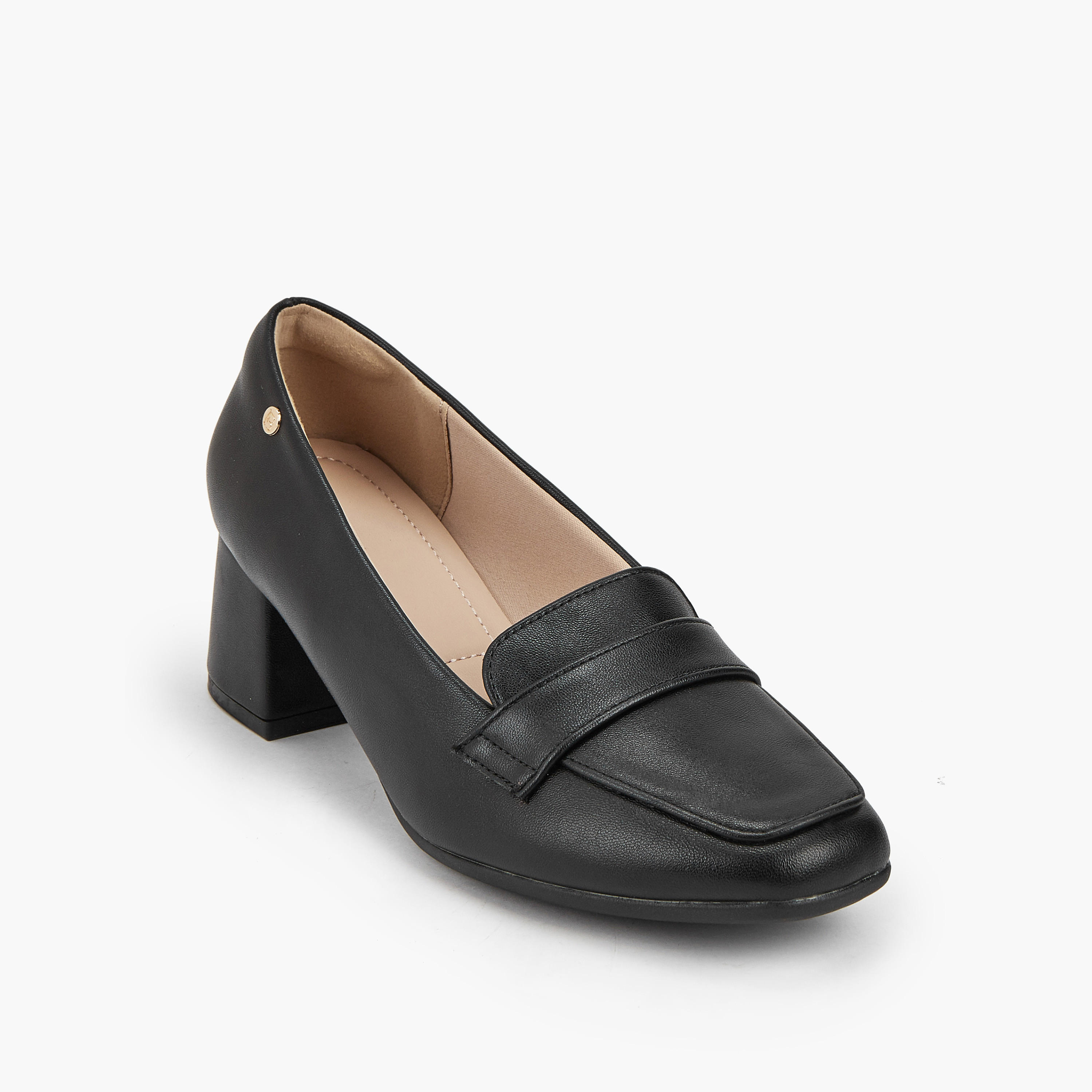 Flora Bella Solid Slip-On Loafers with Block Heel-women-shoes-loafersandmoccasins-image-2